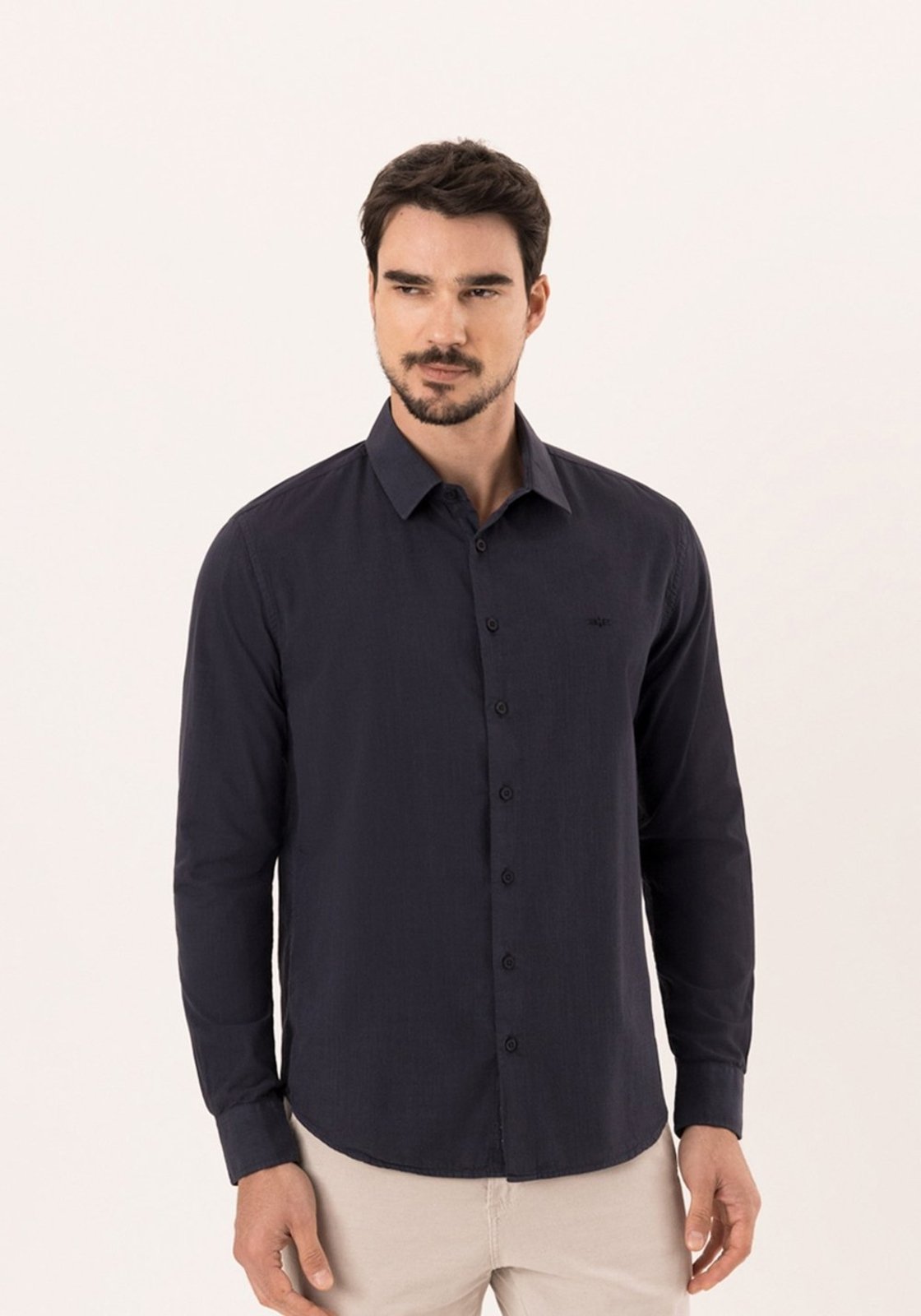 Camisa De Mangas Longas Slim Fit