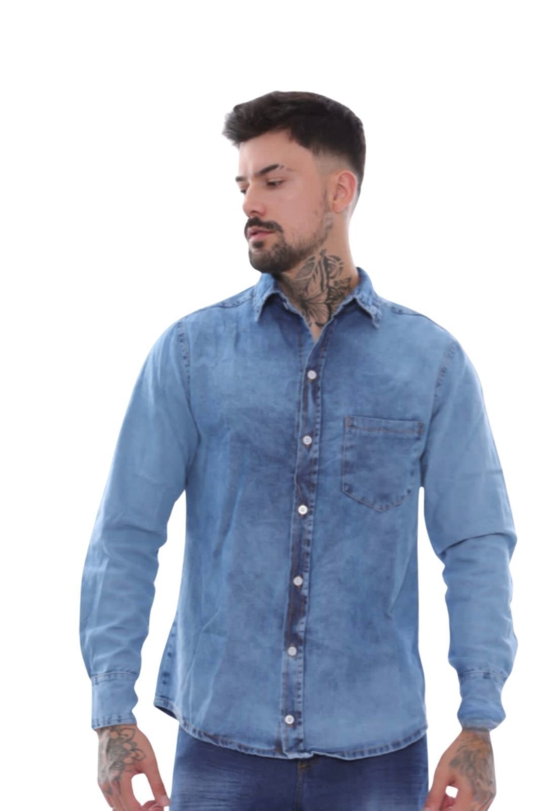Camisa Jeans Manchada Alleppo Caribe