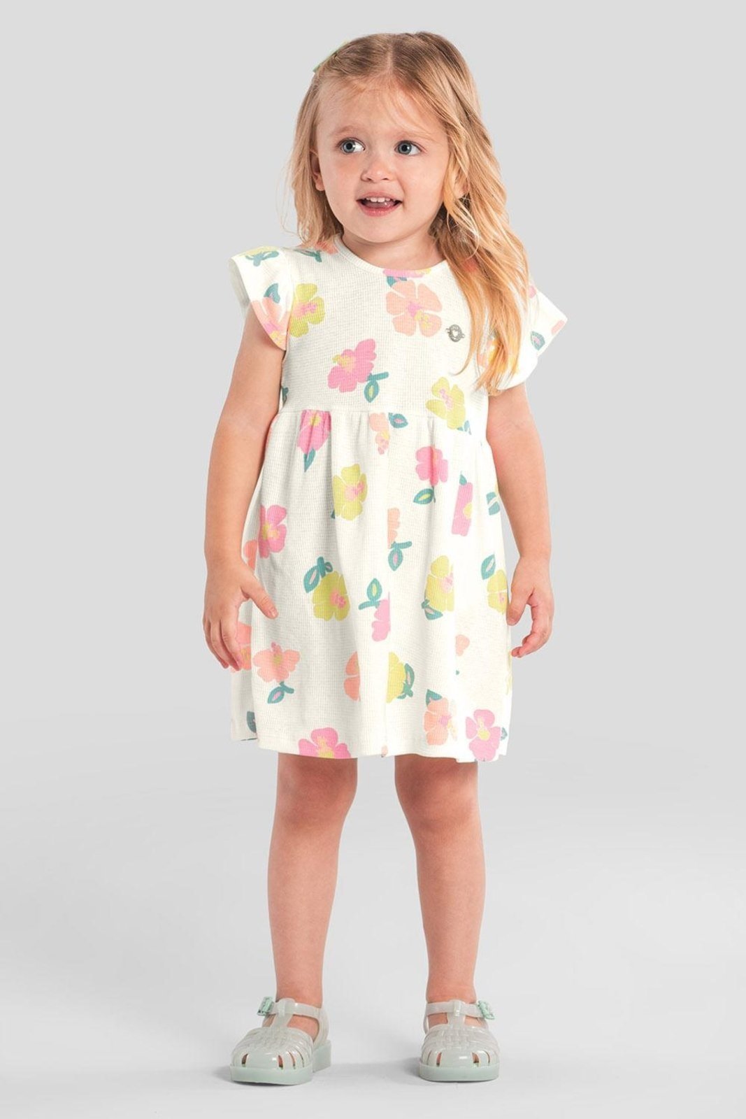 Infantil – Vestido menina florido Brandili Nude