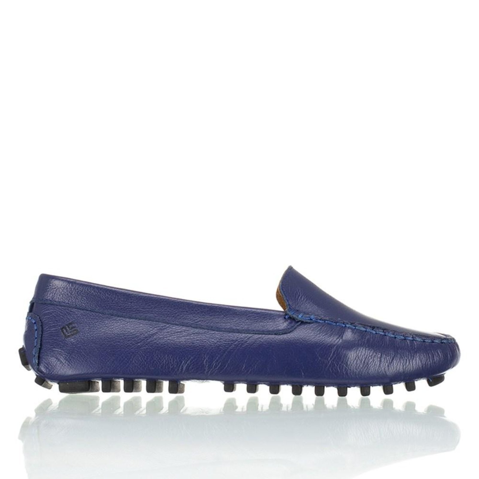Mocassim Feminino Couro Casual Calce Fácil Bege 33 Azul Marinho