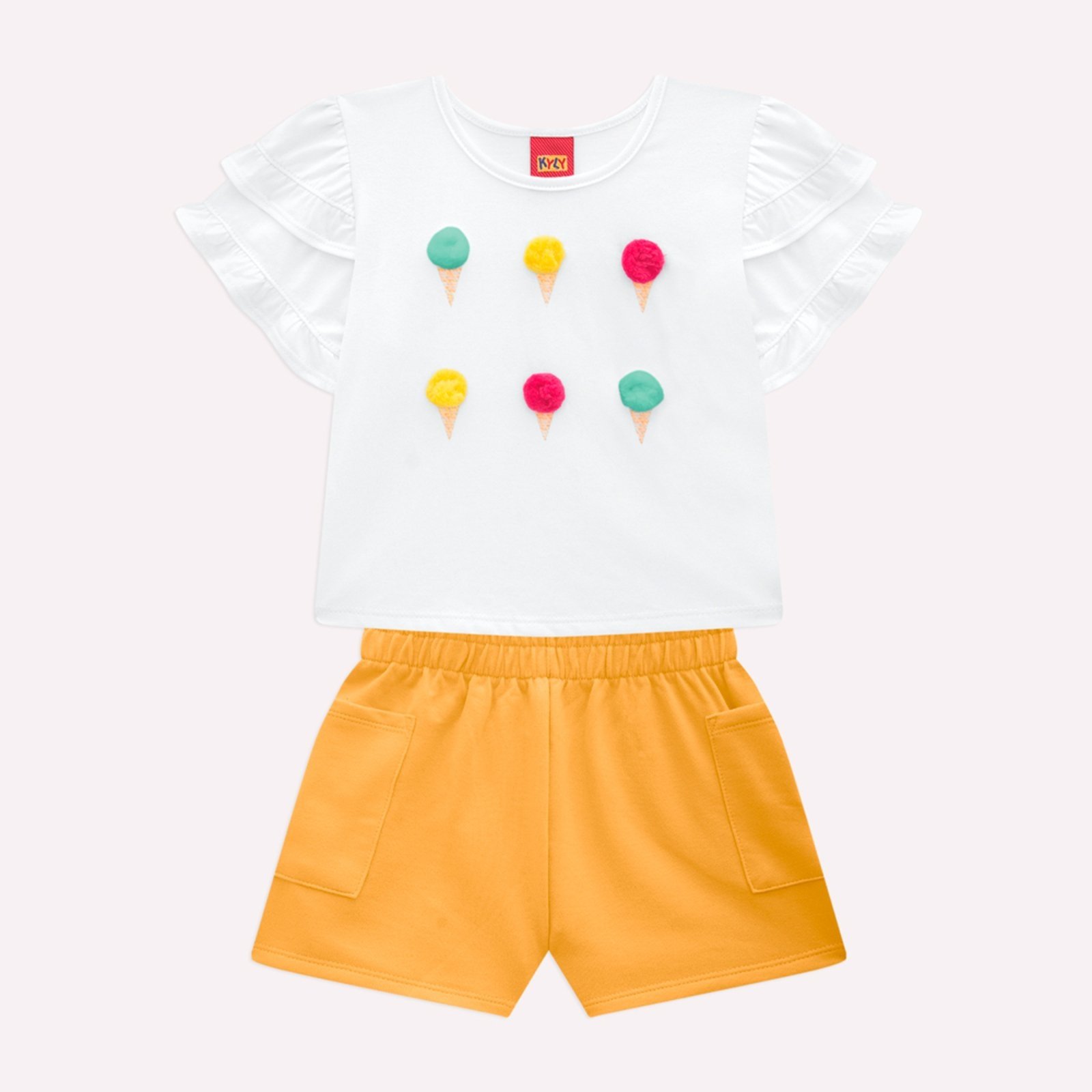 Vista 2 Infantil - Conjunto Menina Sorvetes Kyly azul marinho Kyly azul marinho