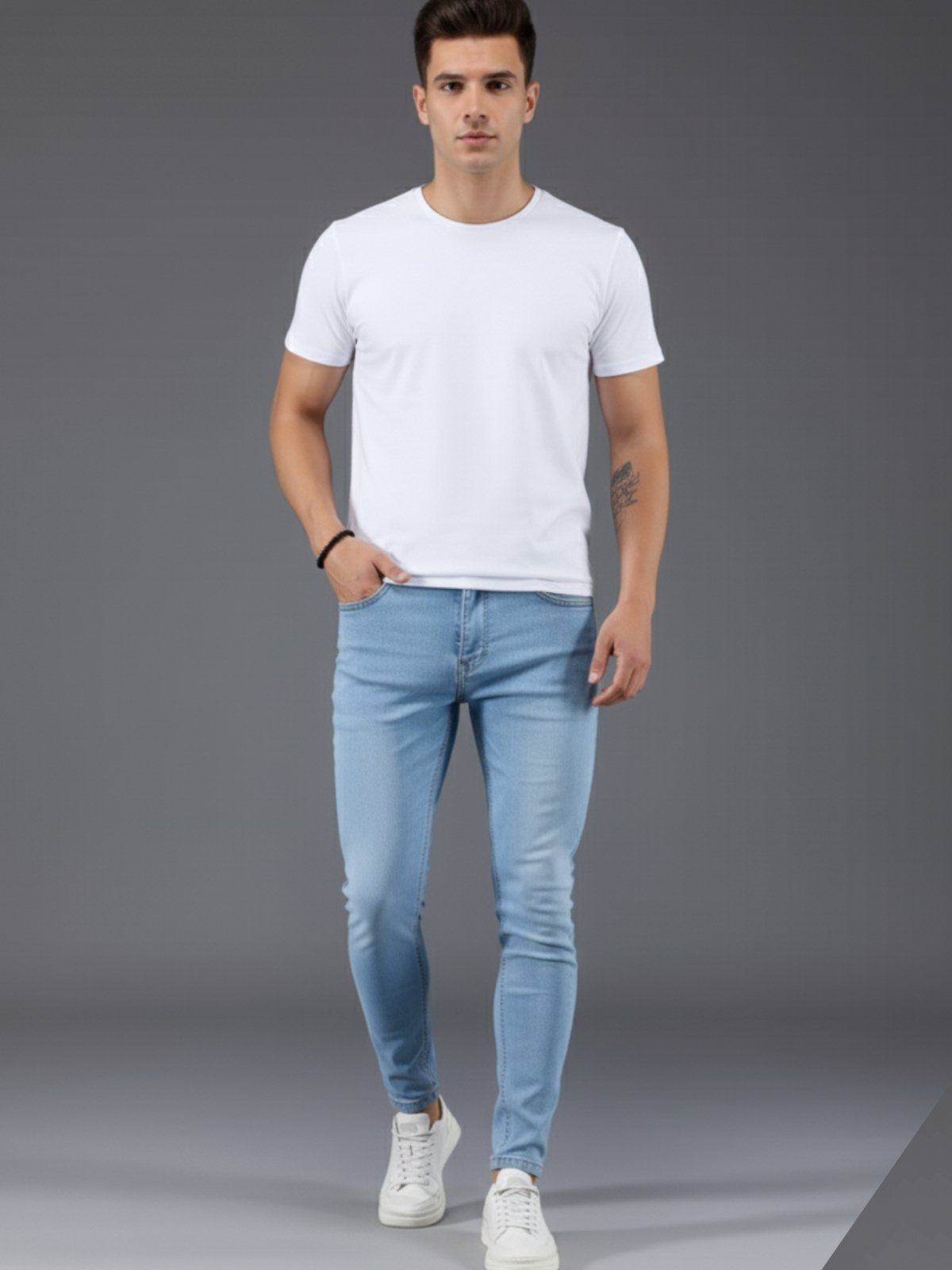 Calça Jeans Masculina 5 Estilos Azul Claro Básica e Confortável