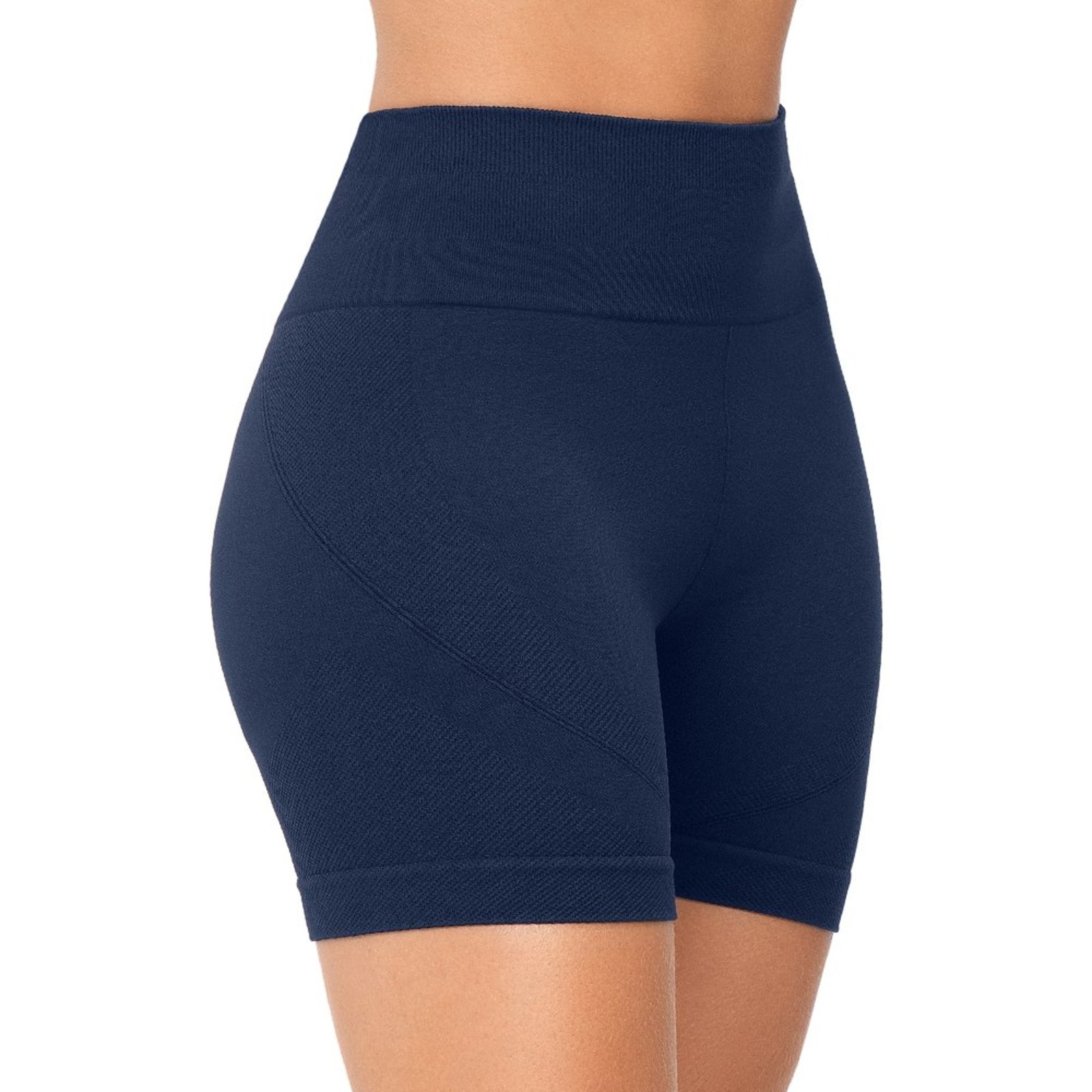 Short Fitness Jacquard sem Costura Azul