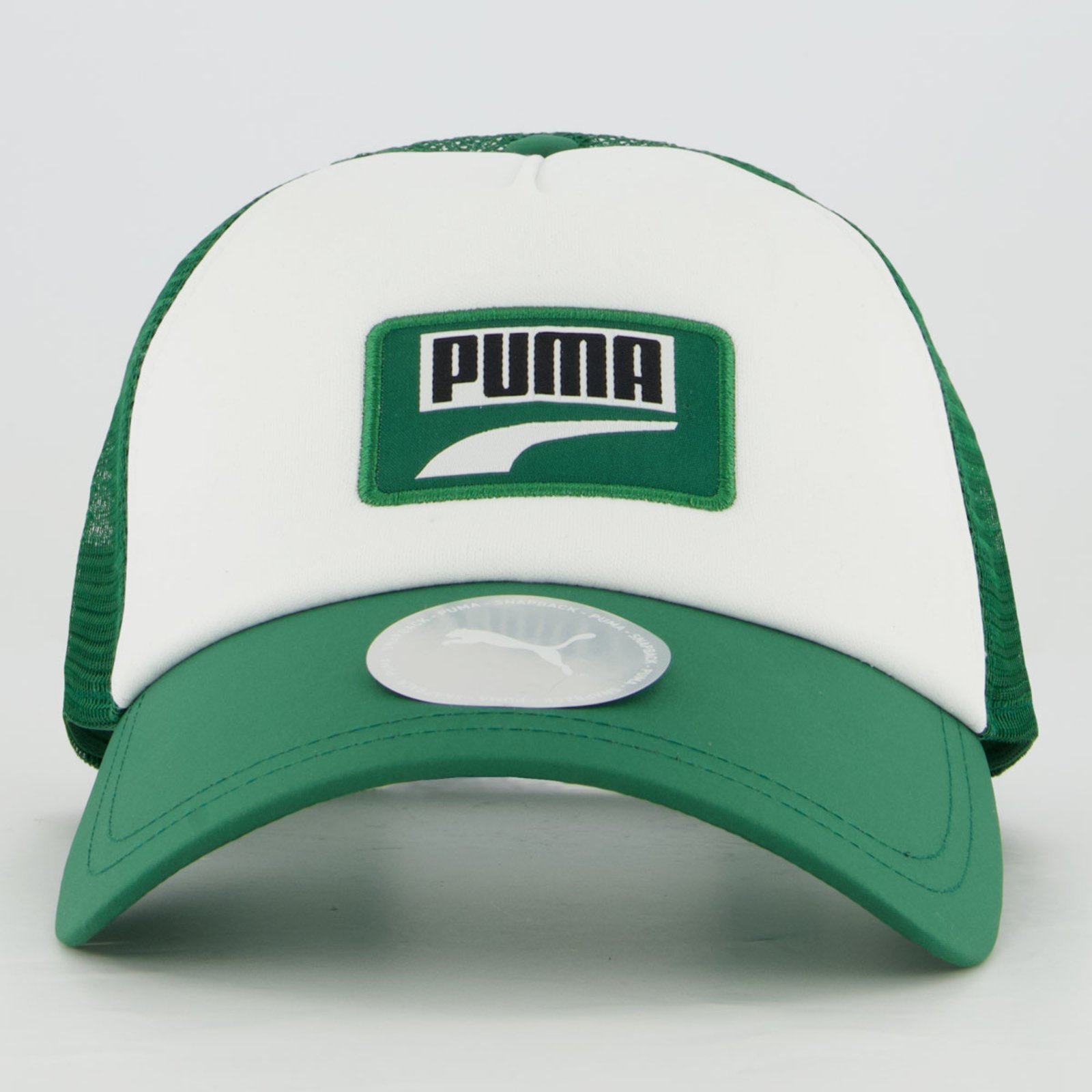 Vista 3 Boné Puma Trucker Verde e Branco branco verde Puma branco verde