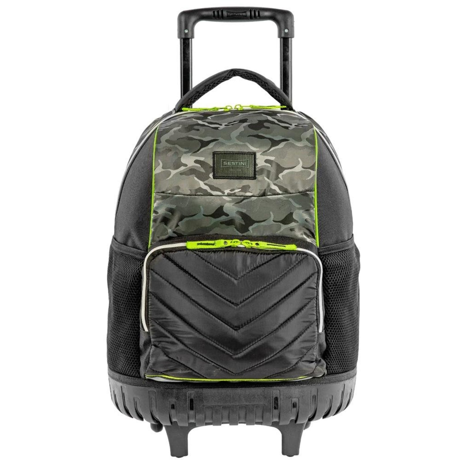 Infantil - Mochila Sestini Com Rodinhas Escolar Verde Camuflado