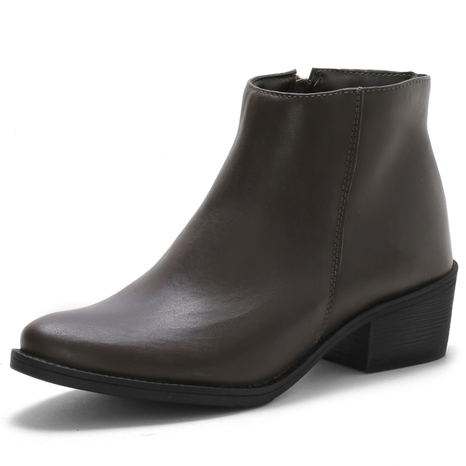 Bota Épico Cano Curto Com Salto Café