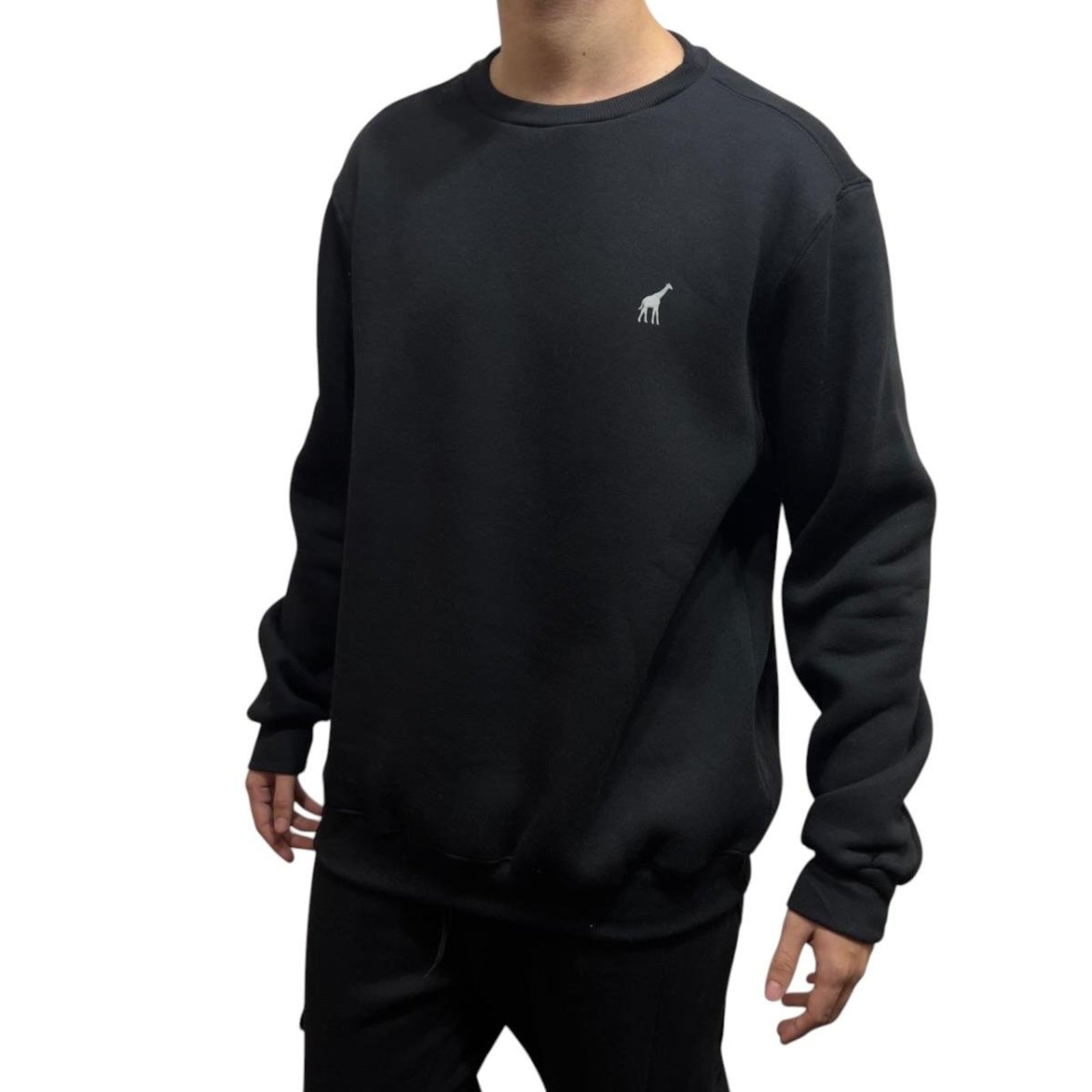 Moletom Careca Crew Fleence- LRG - PRETO