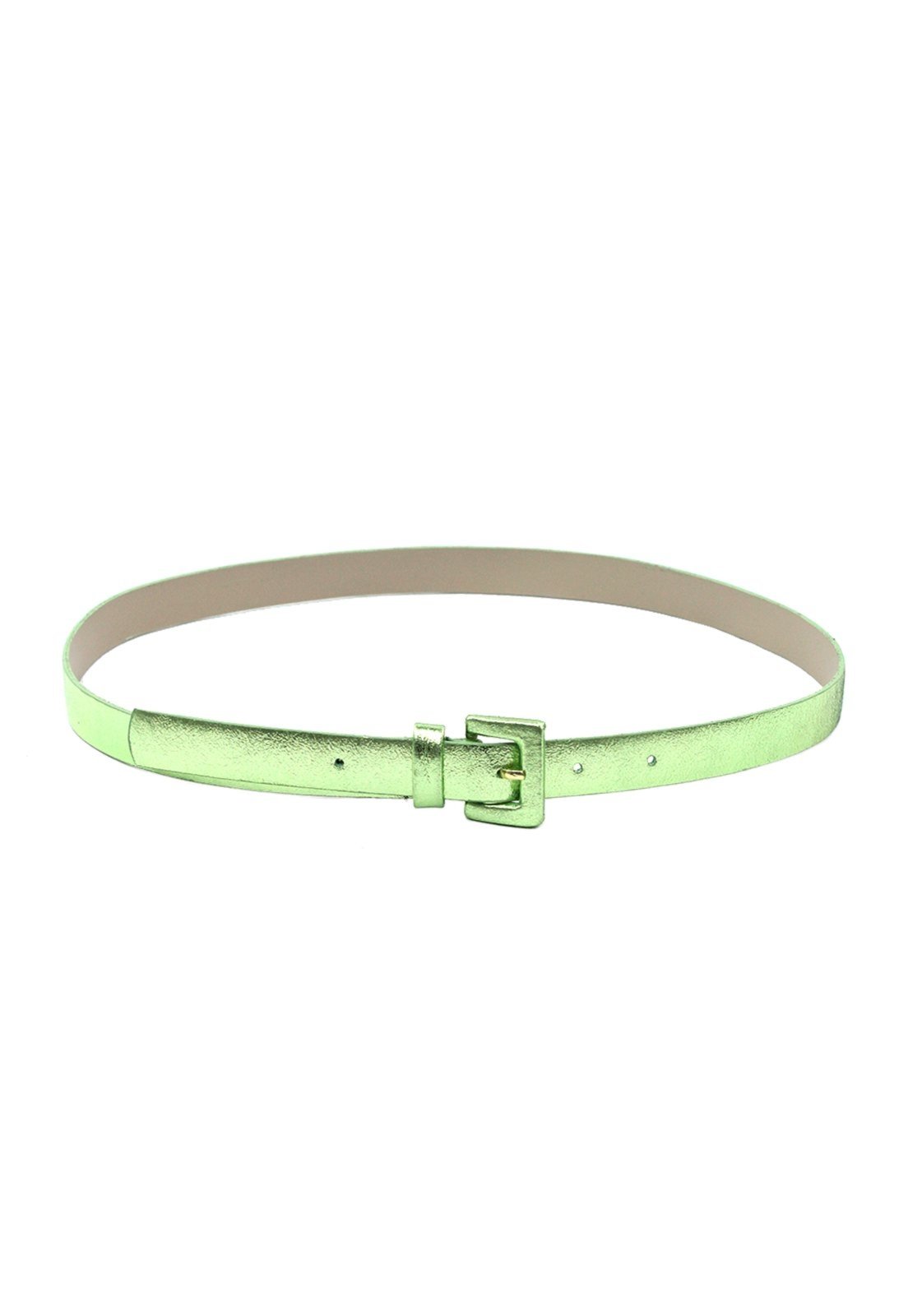 Cinto Crisfael Feminino Couro Metalizado Verde Claro – Luna