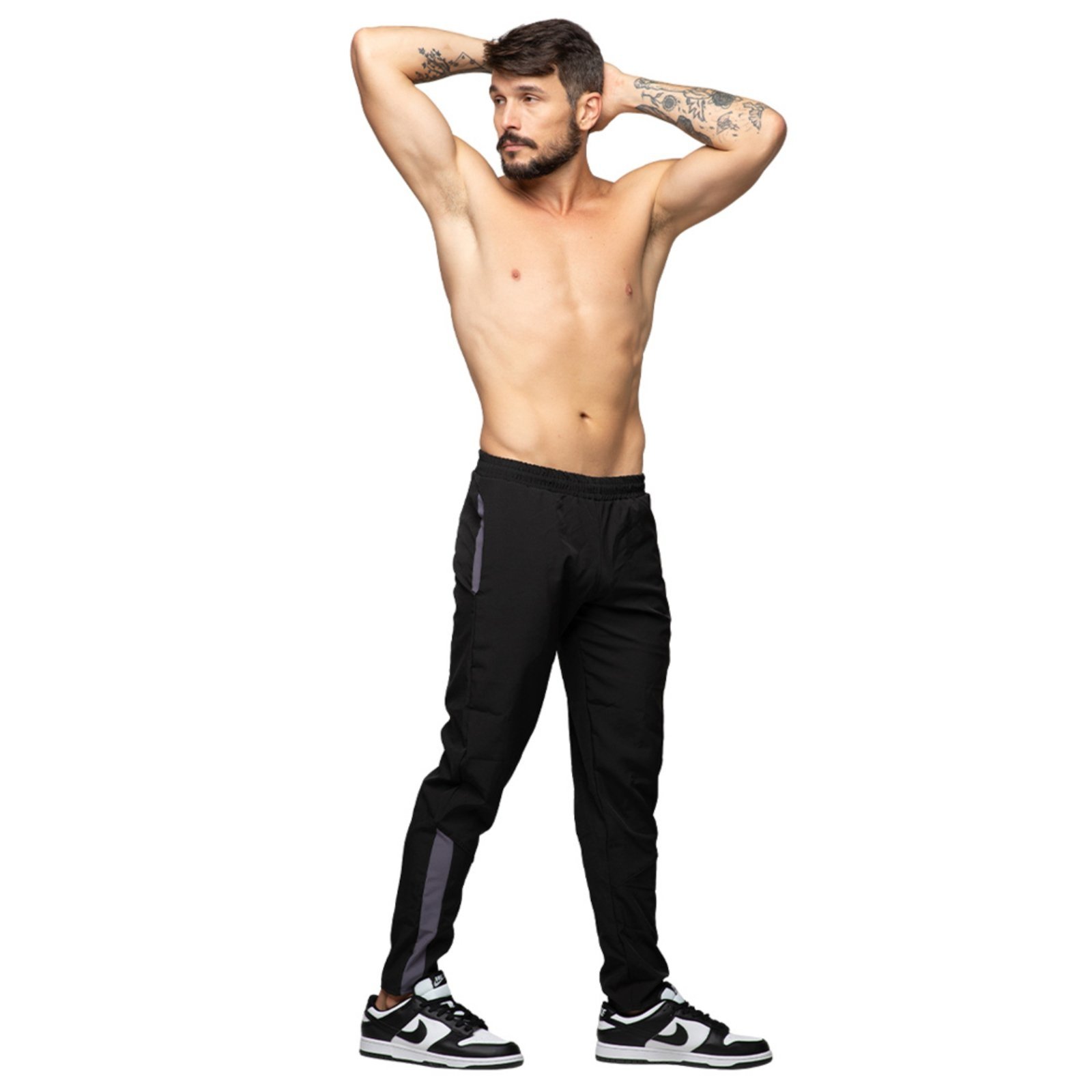 Calça Esportiva Com Bolso Fristyle Tactel Masculina Adulto Preto