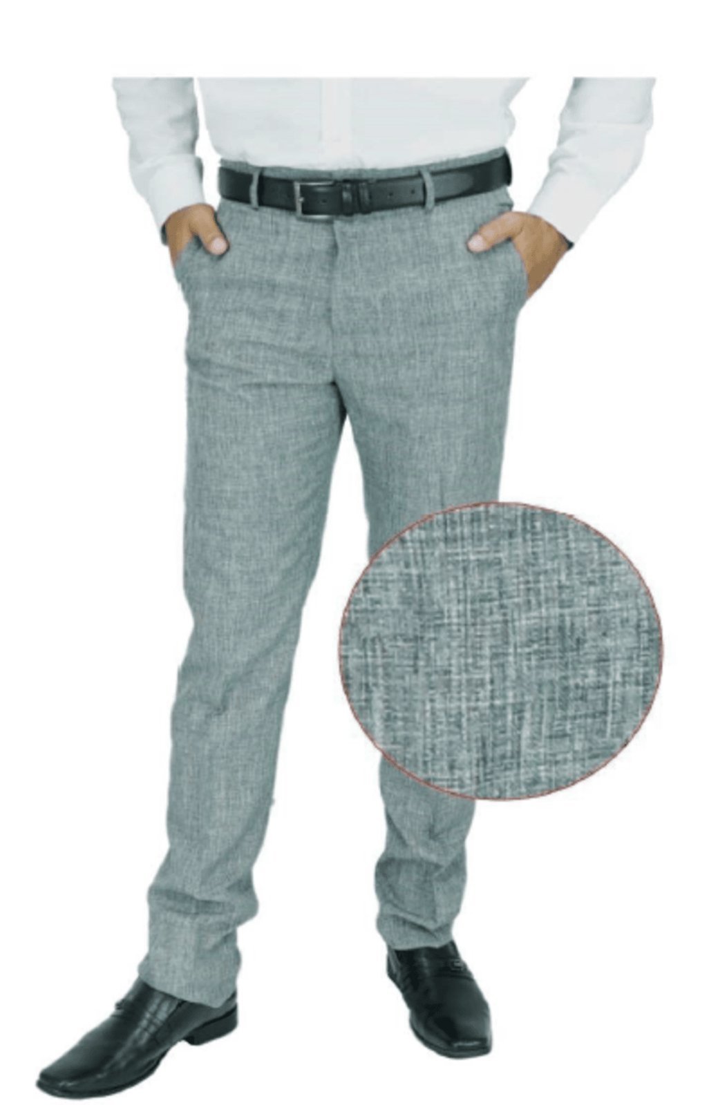 Calça Social Alfaiataria Amil Semi Slim Mesclado Luxuoso Lançamento Chumbo