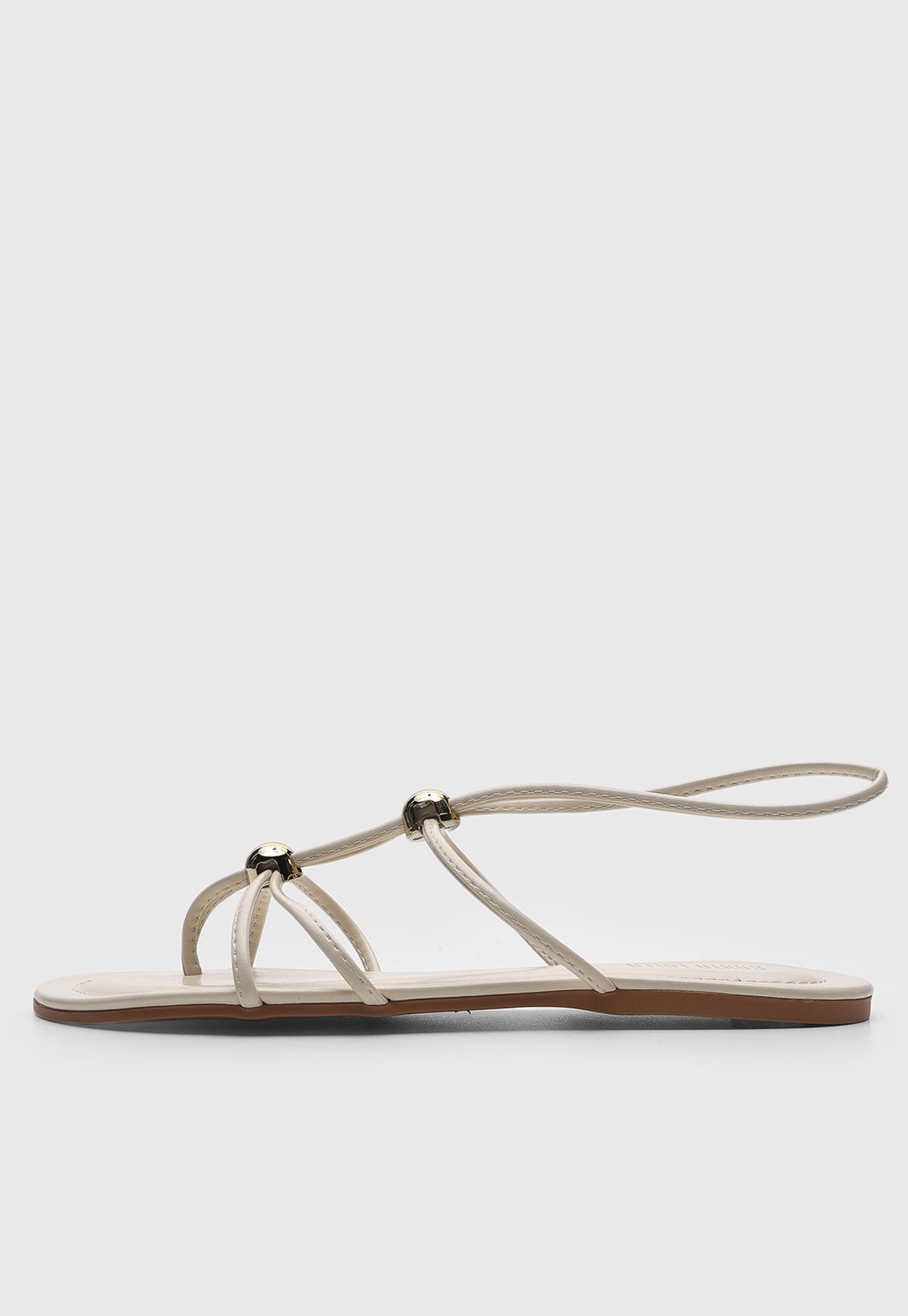 Rasteira Feminina Santa Lolla Metalizada Off-White