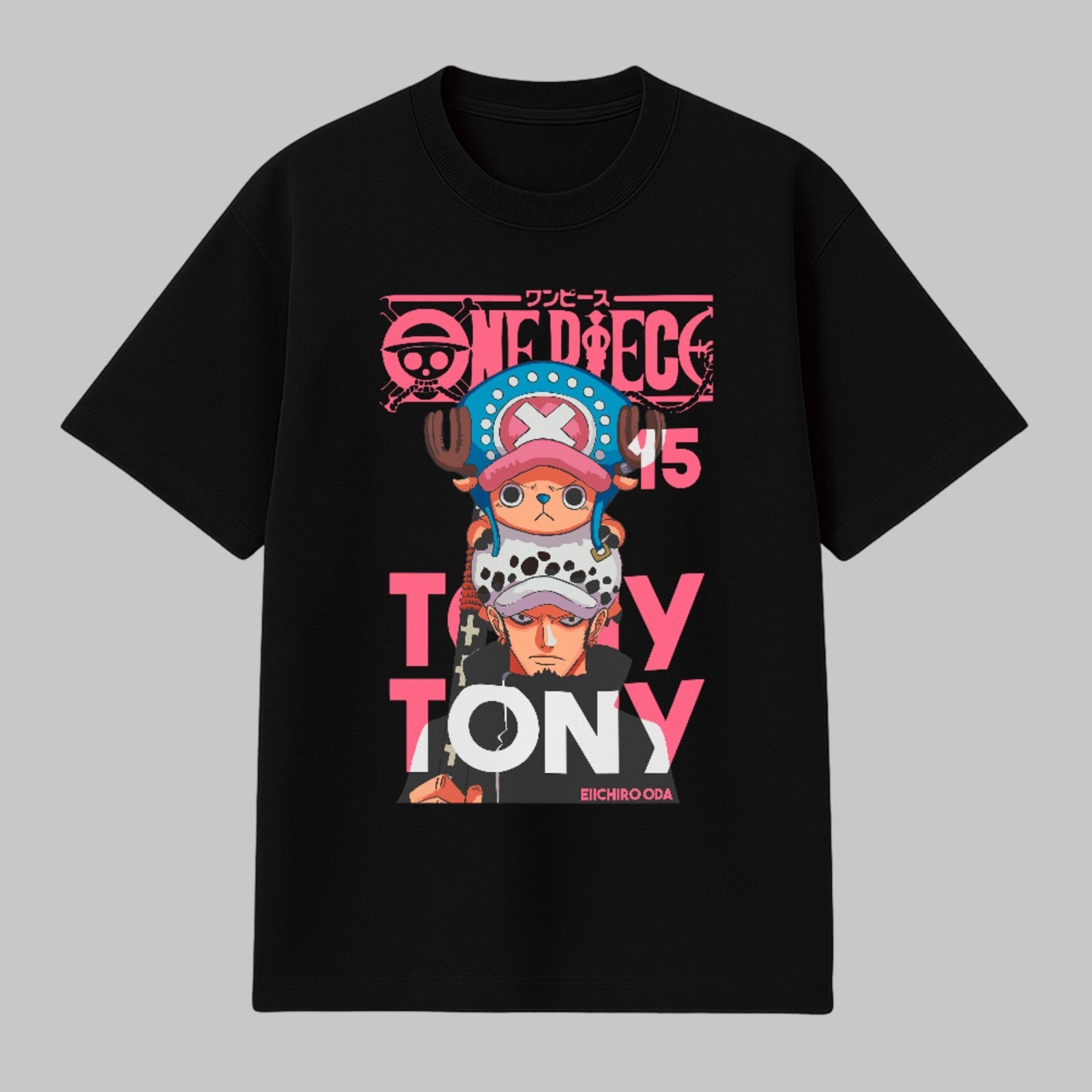 Camiseta Ousy Básica Anime One Piece Tony Tony Chopper Otaku Unissex Preto