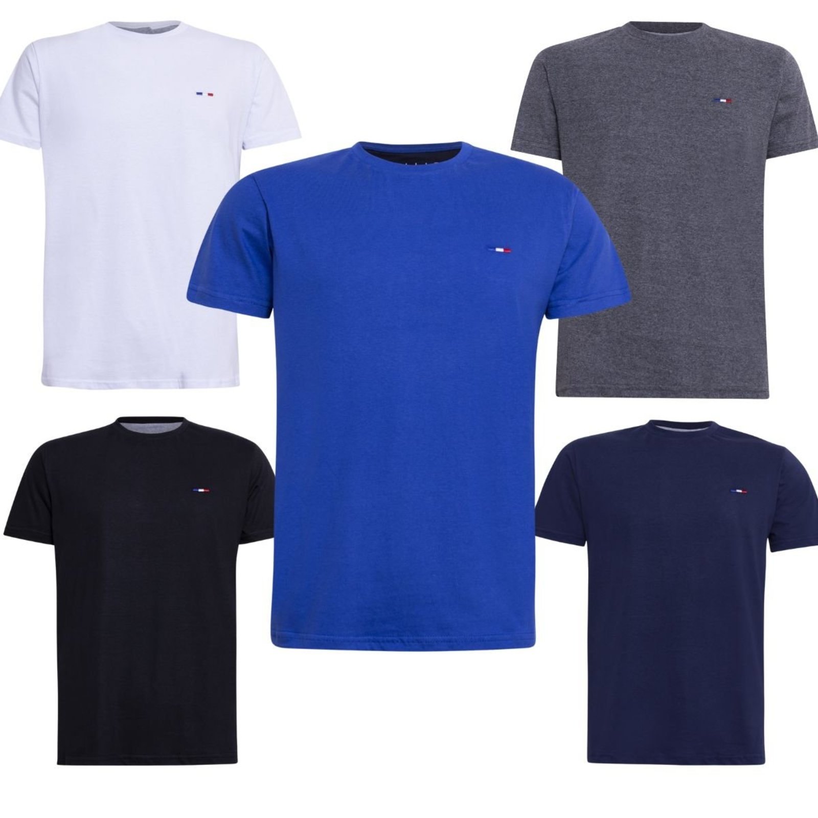 Kit 5 Camisetas Masculinas Industrie no Estilo Tommy Básica Algodão Premium Preto