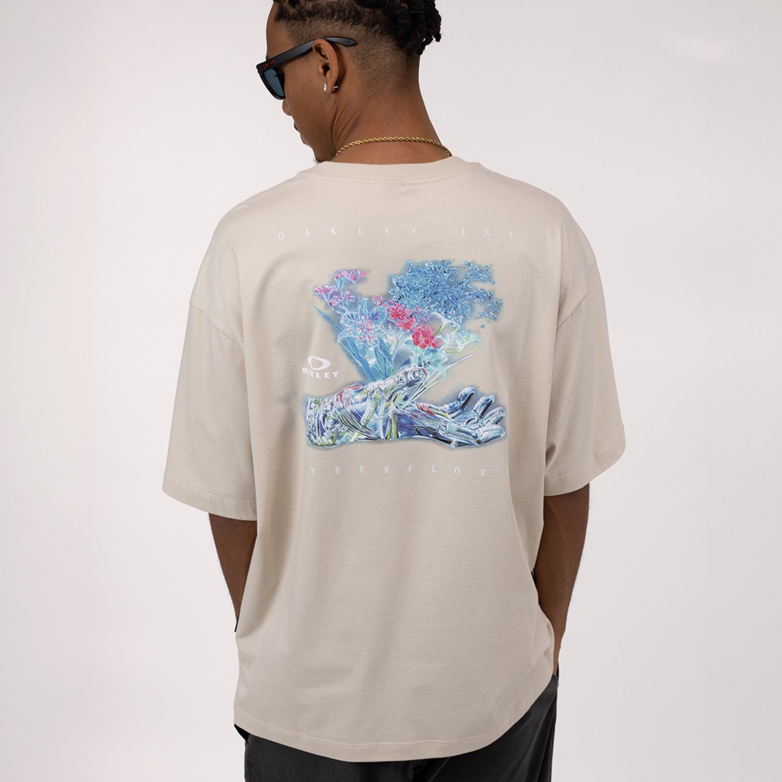 Camiseta Oakley Cyberflora Bloomin Hand SS Tee - Mist