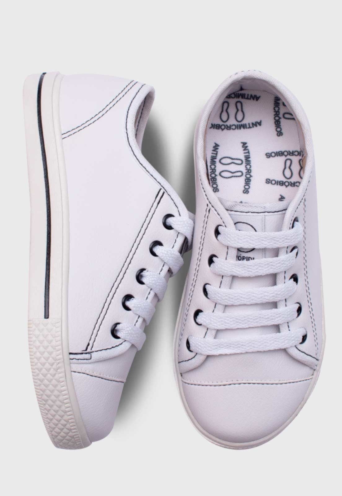 Vista 3 Infantil - Kit Tênis Popstar Branco e Óculos de Sol Rosa Pópidí branco rosa Pópidí branco rosa