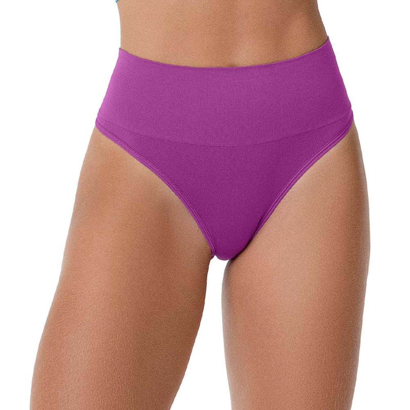 Calcinha Tanga Cós Alto sem Costura Ágata Magenta Zee Rucci
