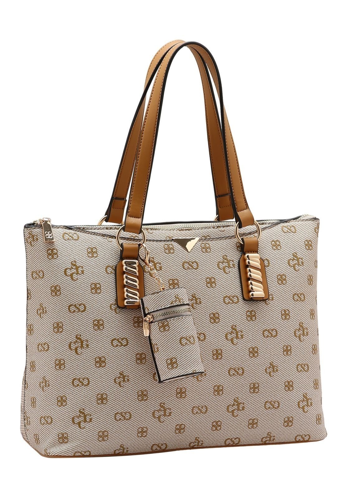 Bolsa Feminina Chenson Monograma Atemporal 3485413 Bege
