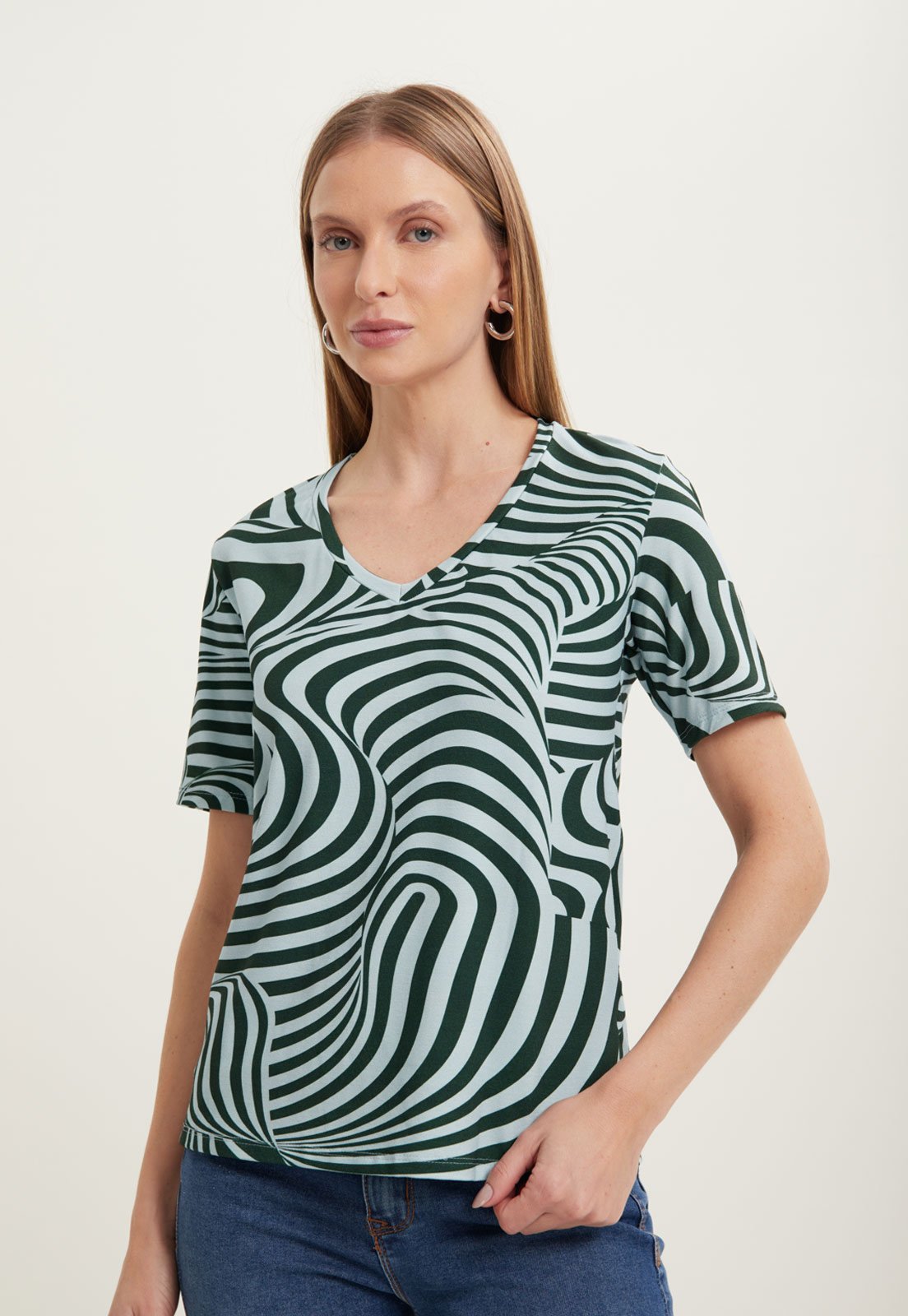 Blusa Feminina Lez a Lez Manga Curta Verde