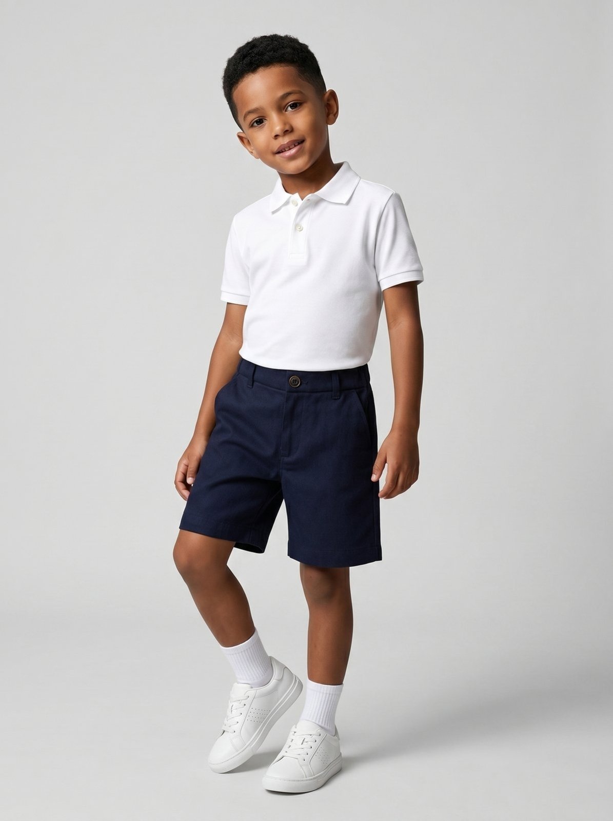 Infantil - Bermuda Linho Puro - Marinho - 06