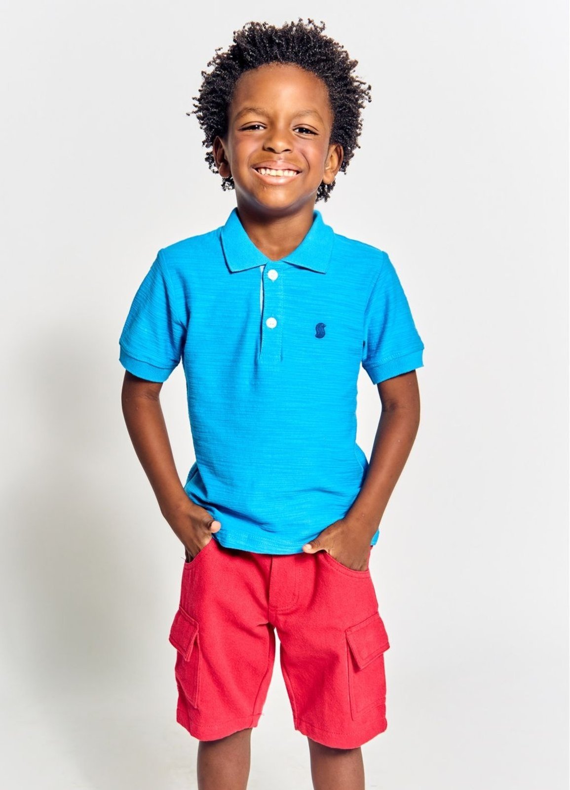 Infantil – ALPHABETO Polo Menino Basiquinho – Tam. 2 a 12 anos – Vermelho