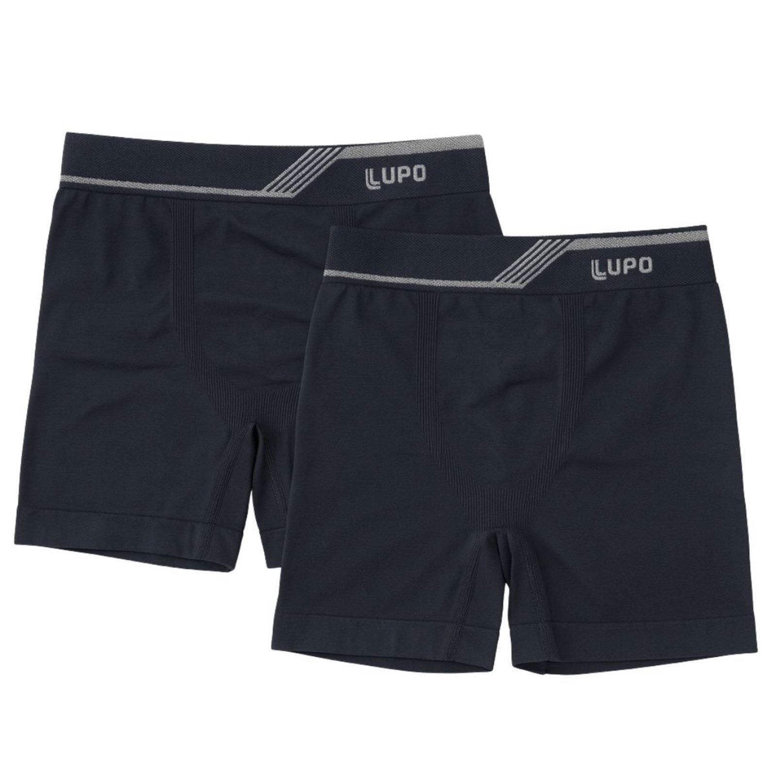 Kit 2 Cuecas Lupo Microfibra Sem Costura Preto