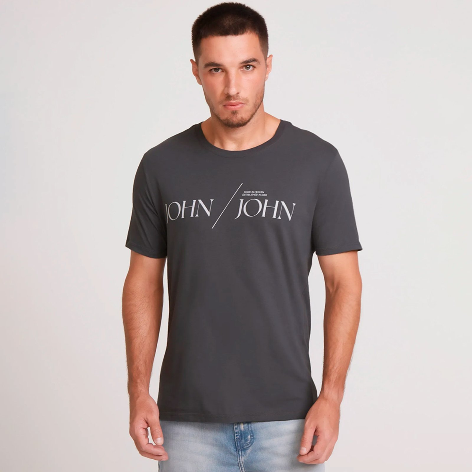 Camiseta John John Slim Classic In25 Cinza Masculino