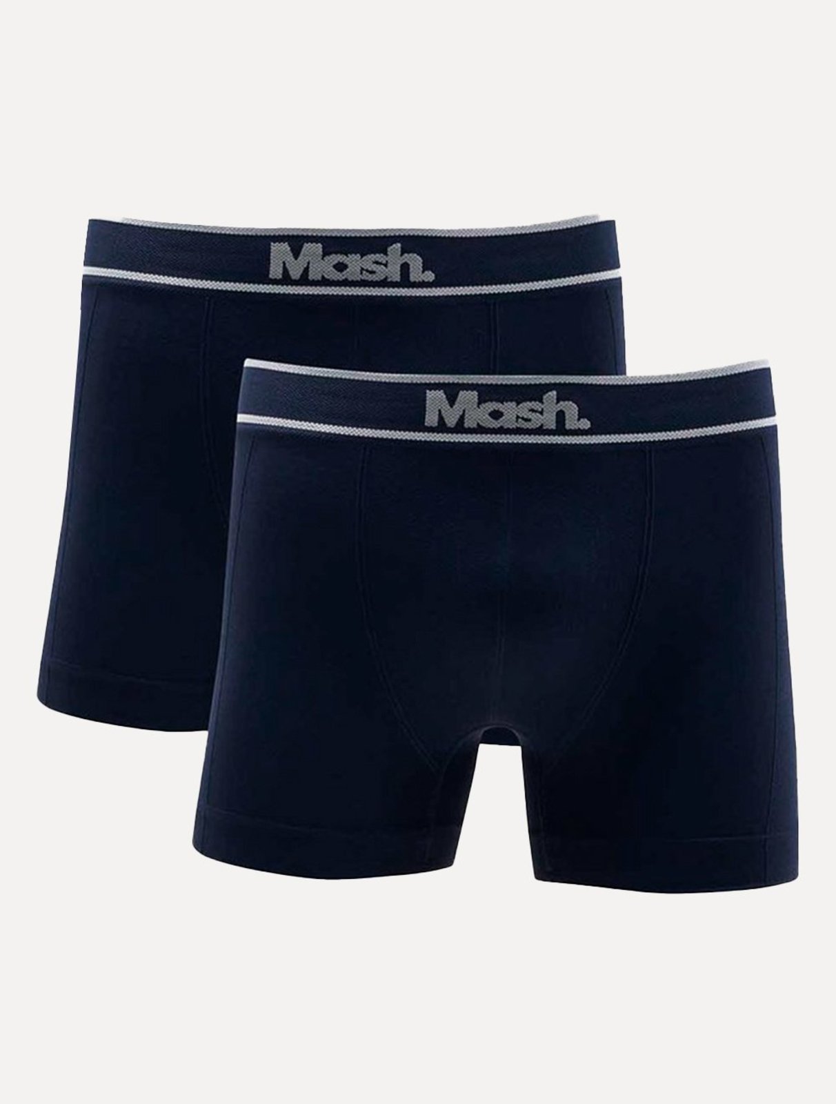 Cueca Mash Boxer Microfíbra Seamlss Gray Sash Azul Marinho Pack
