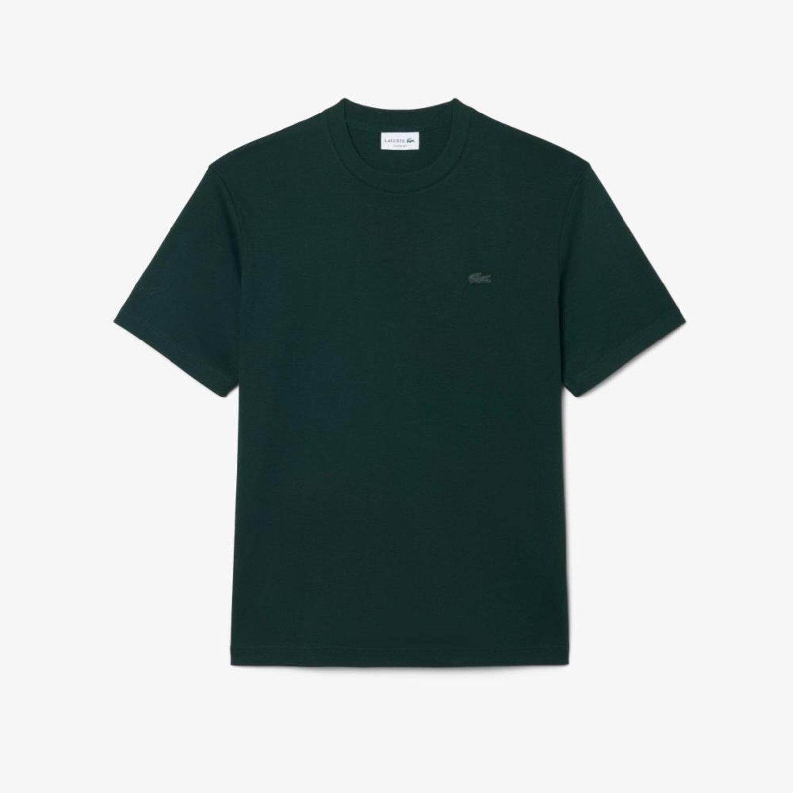 Camiseta Lacoste com Assinatura Bordada Verde