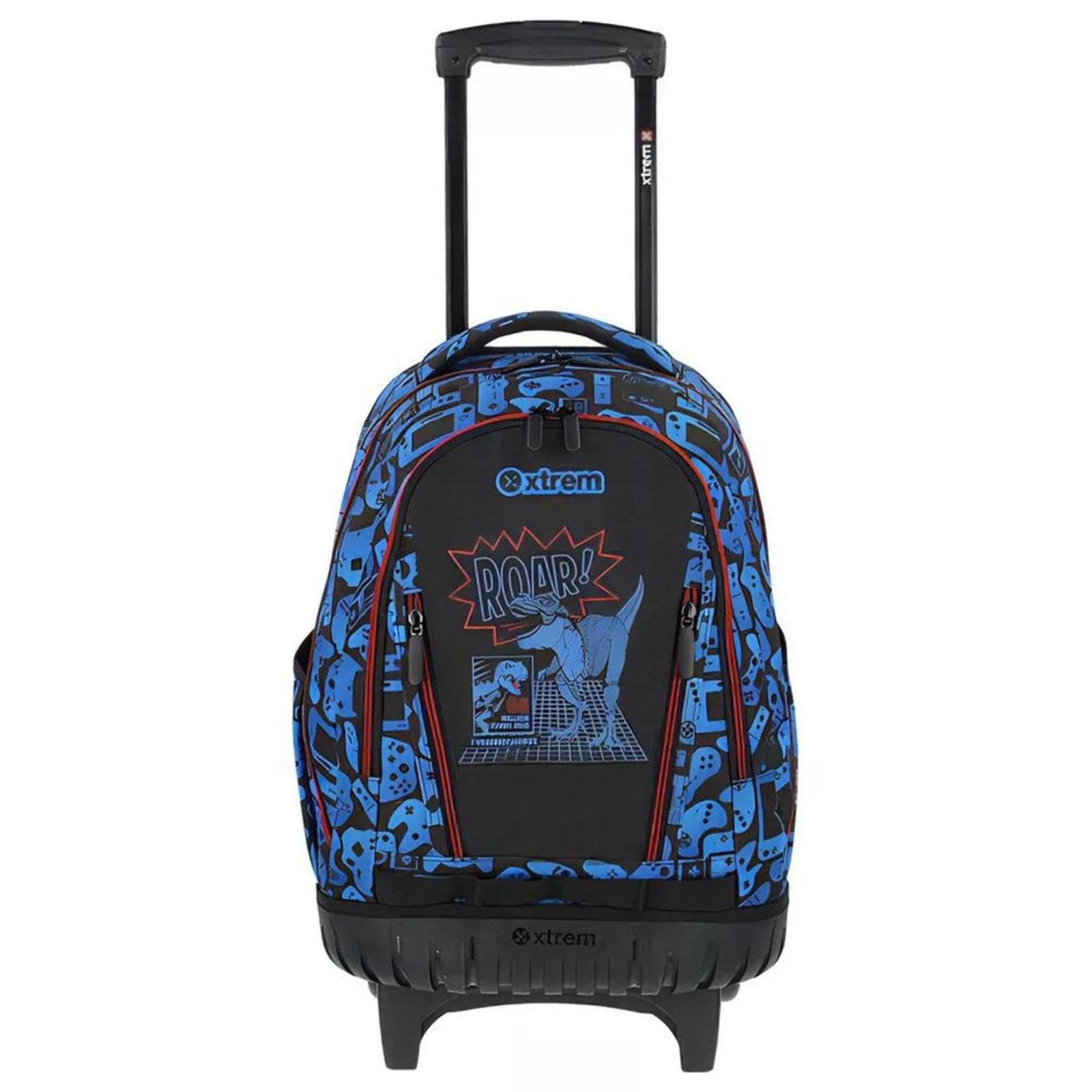 Vista 2 Infantil - Mochila Xtrem Com Rodinhas Escolar Trolley Cross 398 Dino incolor Xtrem incolor