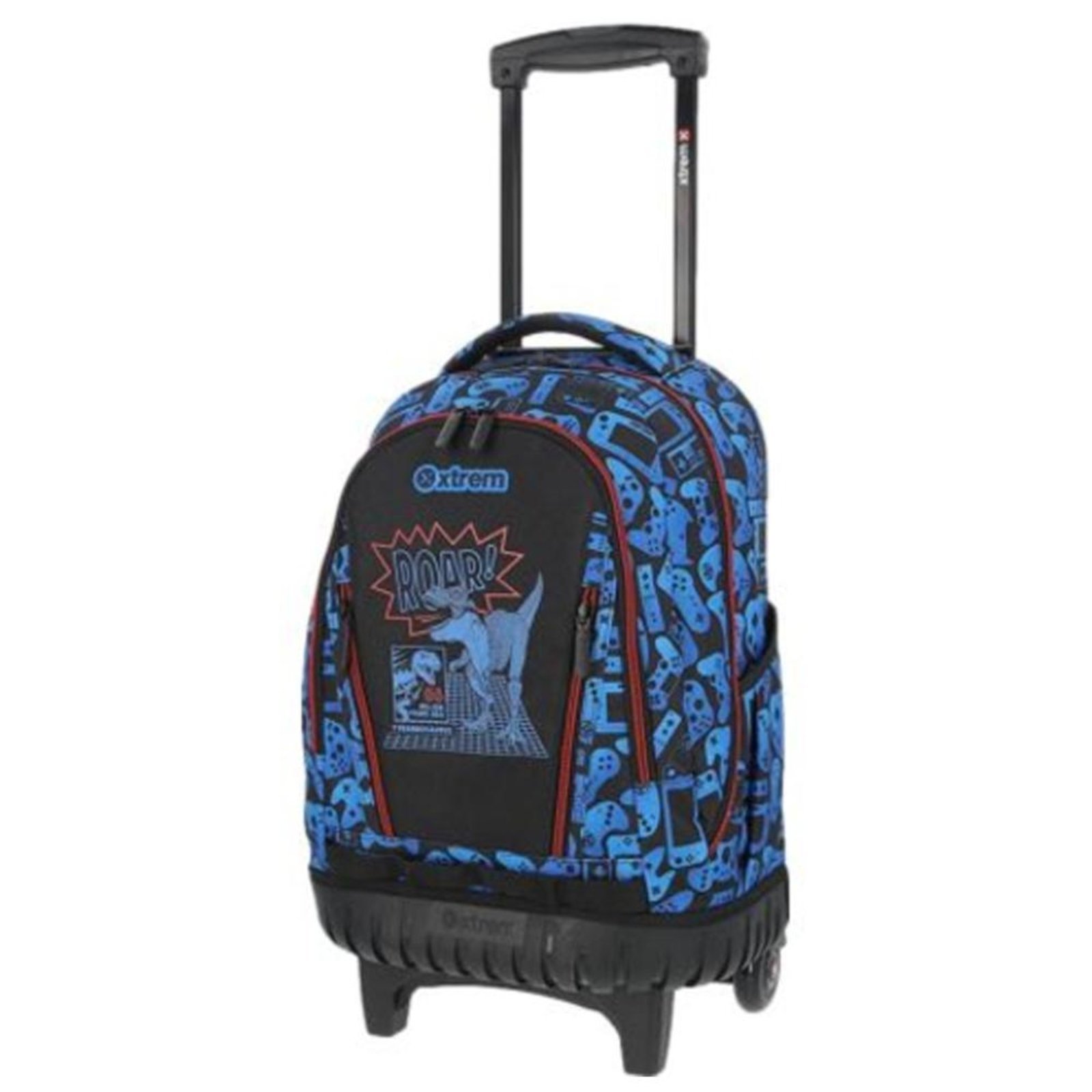 Vista 3 Infantil - Mochila Xtrem Com Rodinhas Escolar Trolley Cross 398 Dino incolor Xtrem incolor