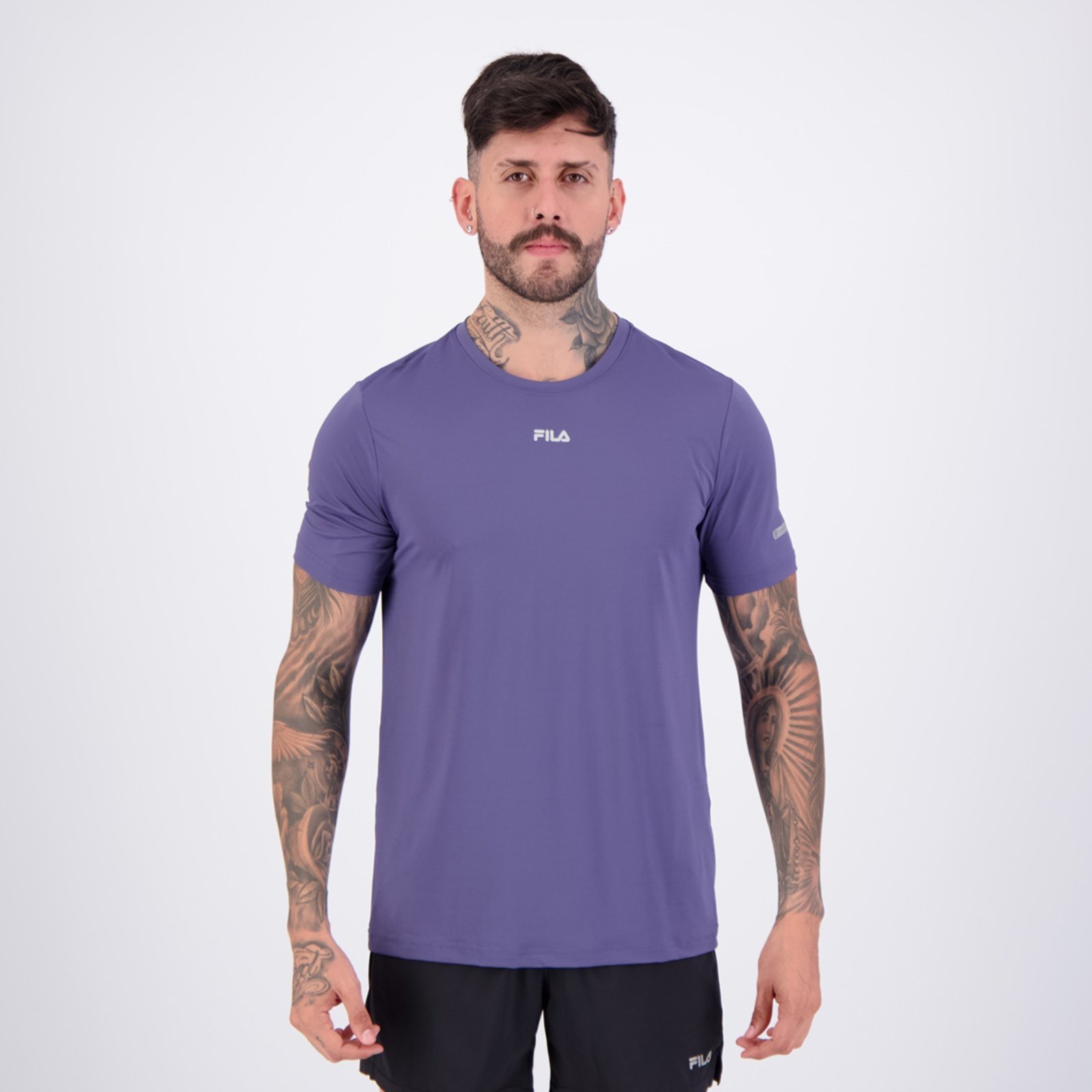 Camiseta Fila Sun Protect Breezy Marinho e Branco