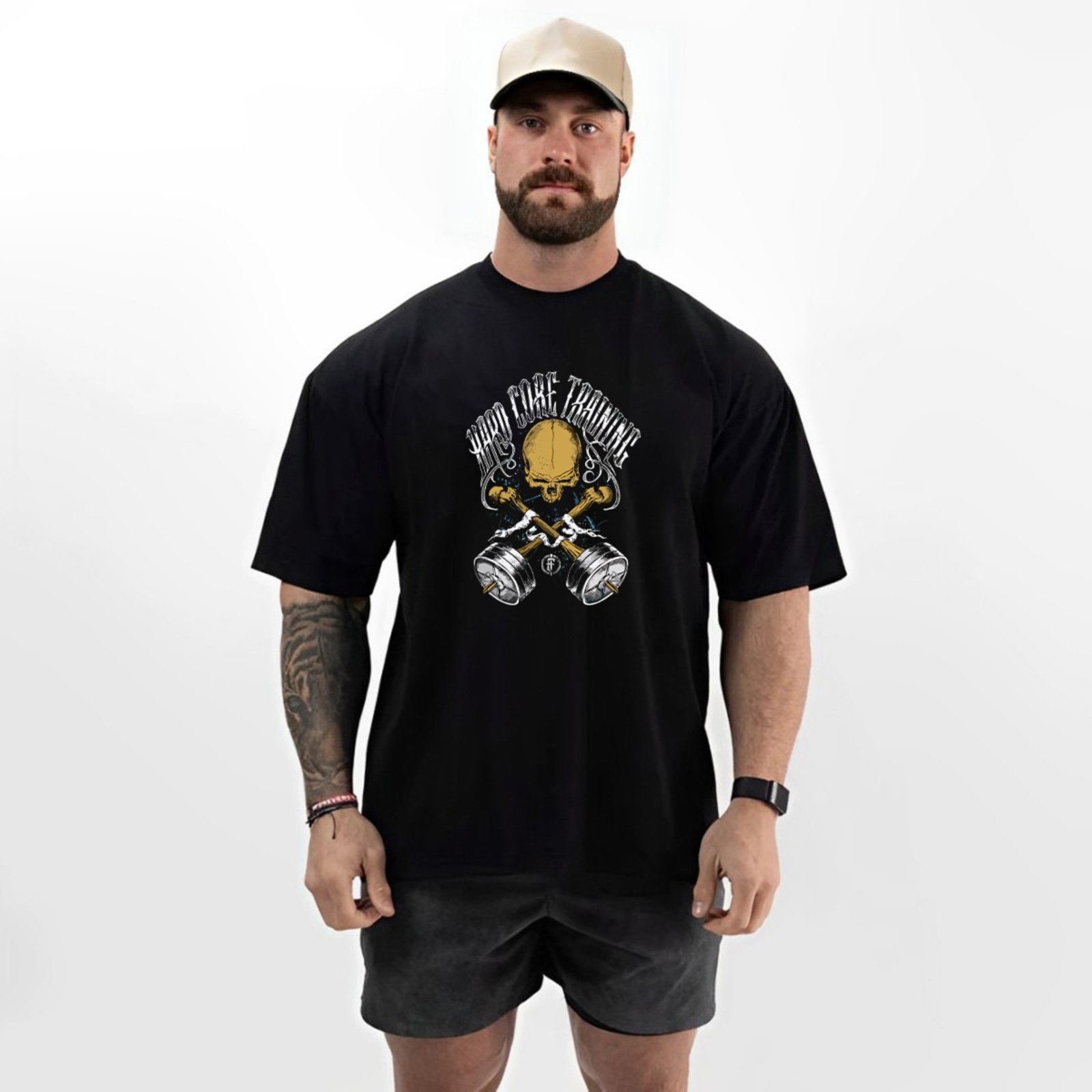 Camiseta Oversized Over Masculina Algodão Academia Preto