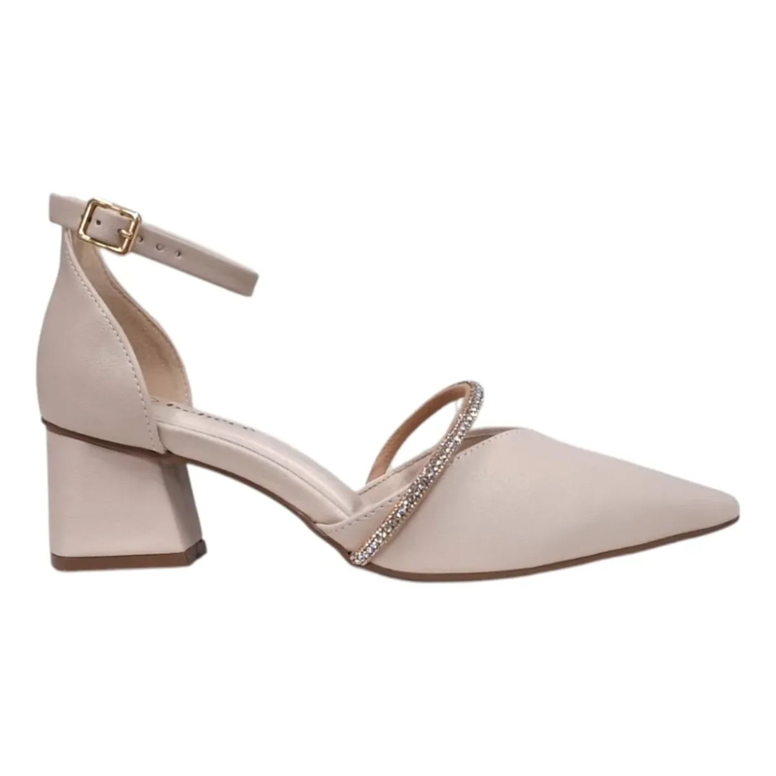 Sapato Scarpin cê Feminino Salto Bloco Off White T3838 576