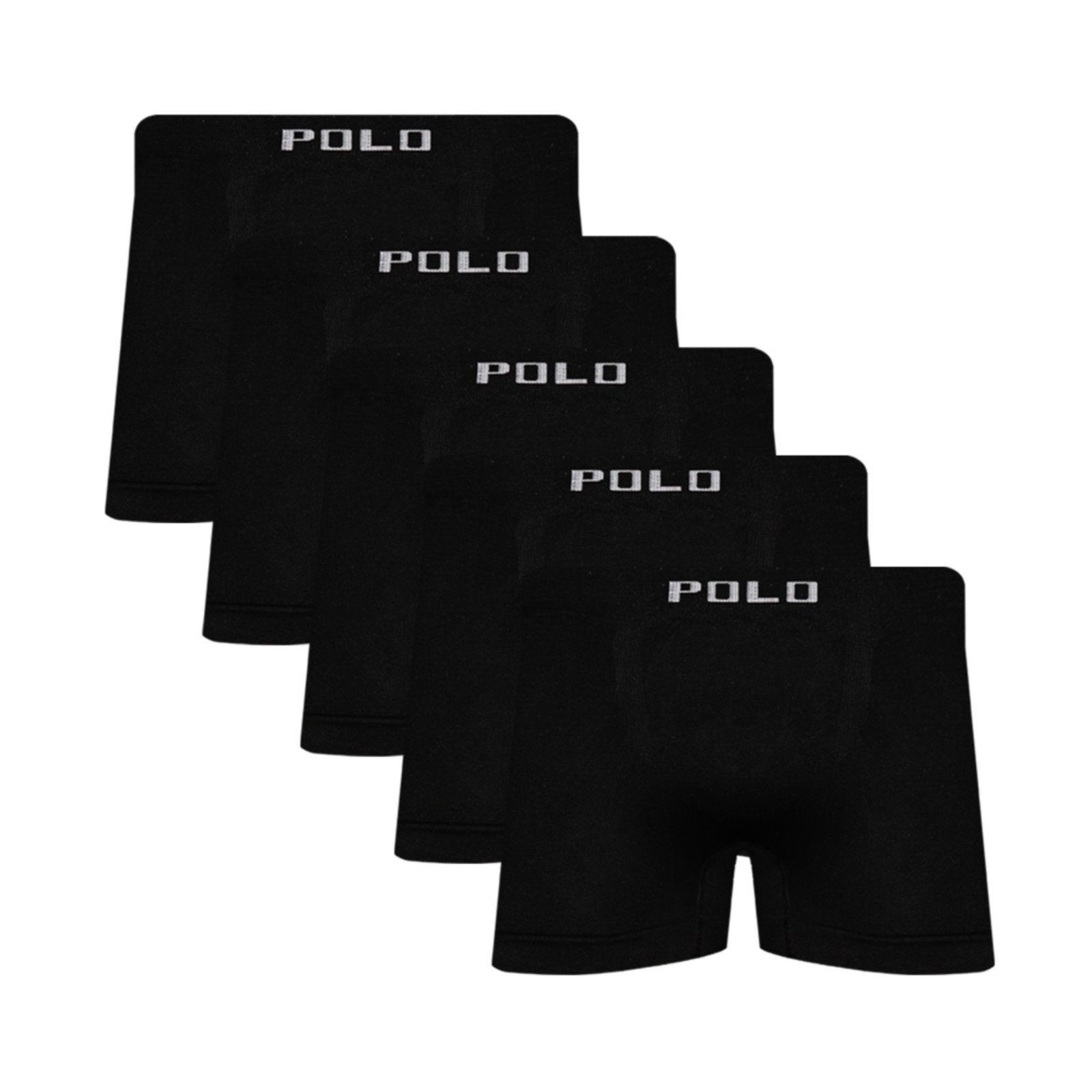 Kit C/5 Cuecas Boxer Microfibra Polo Star Preto