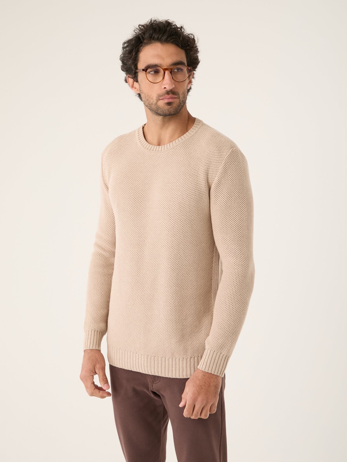 Tricot Colmeia Bege
