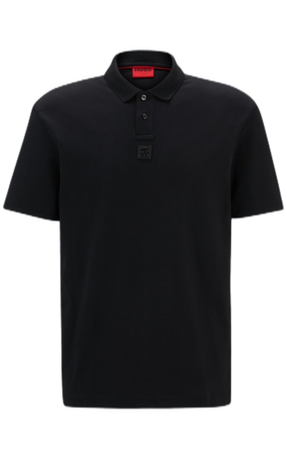 Vista 2 Camisa Polo De Algodão Interlock Com Logo Empilhado preto preto