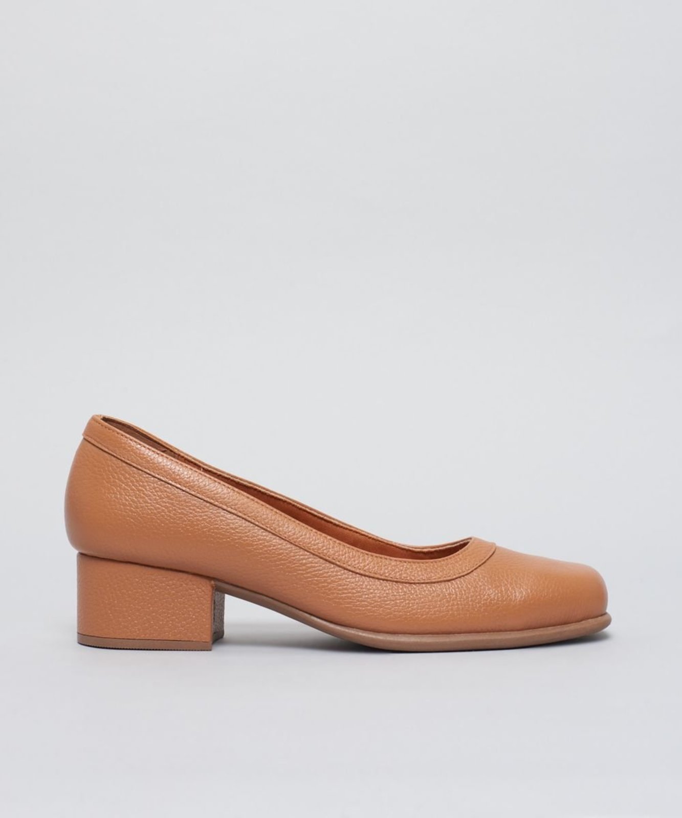 Scarpin Vies Bico Quadrado - Caramelo 37 - caramelo
