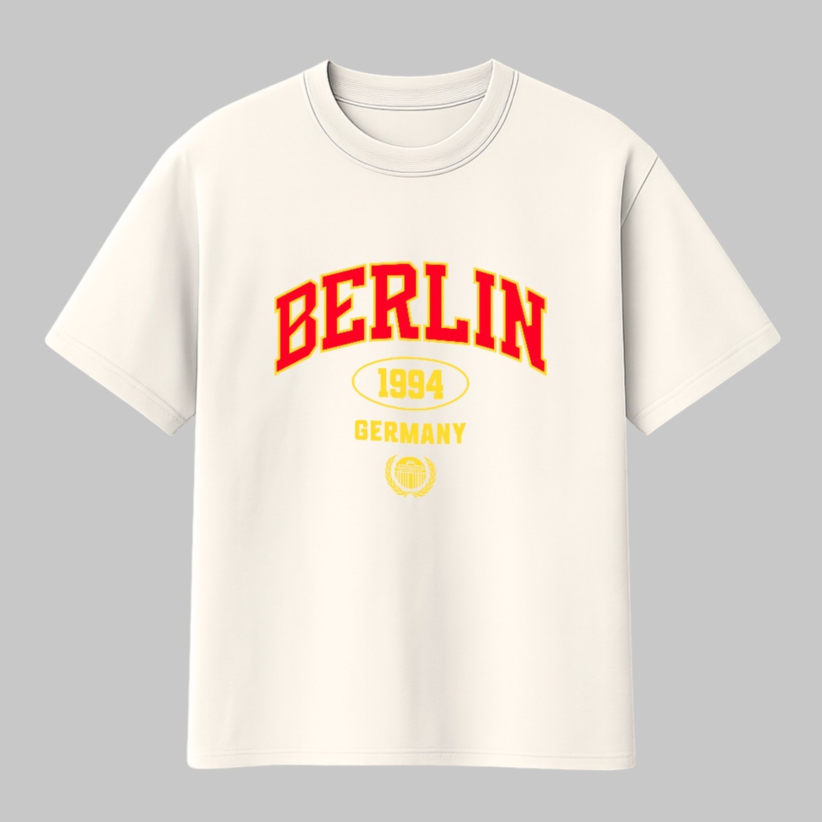 Camiseta Básica Berlin Germany 1994 Street Style Unissex Off White