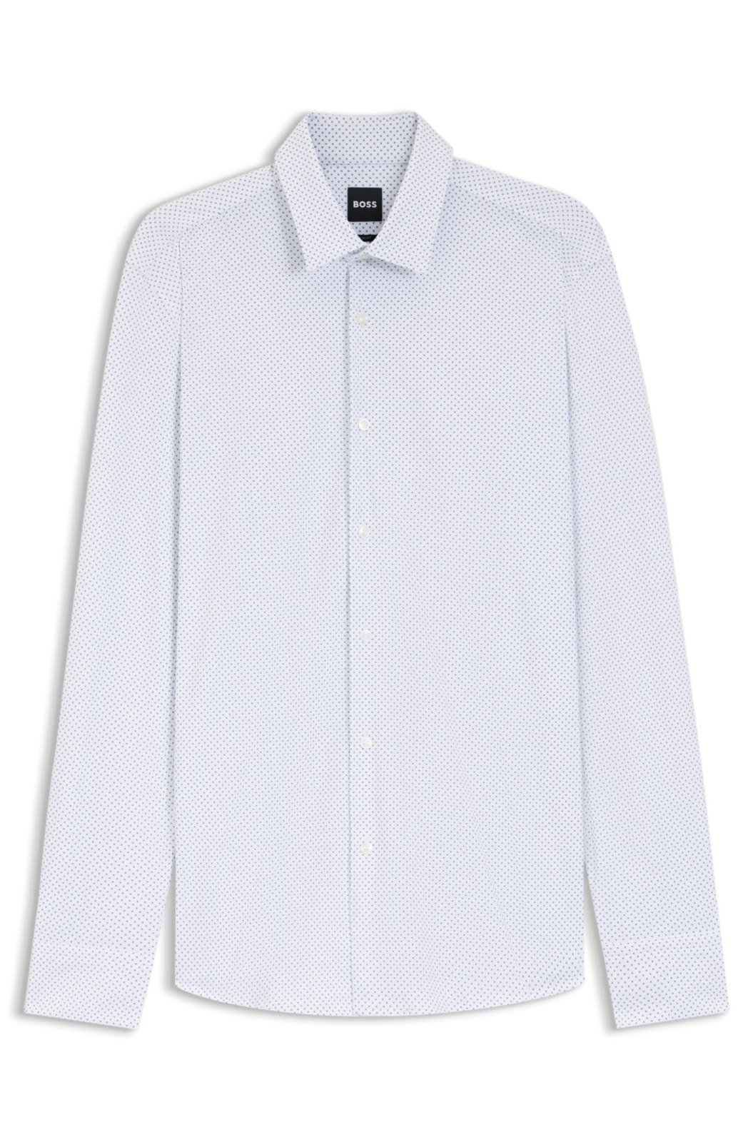 Vista 2 Camisa De Ajuste Slim Estampada Em Jersey Elástico branco branco