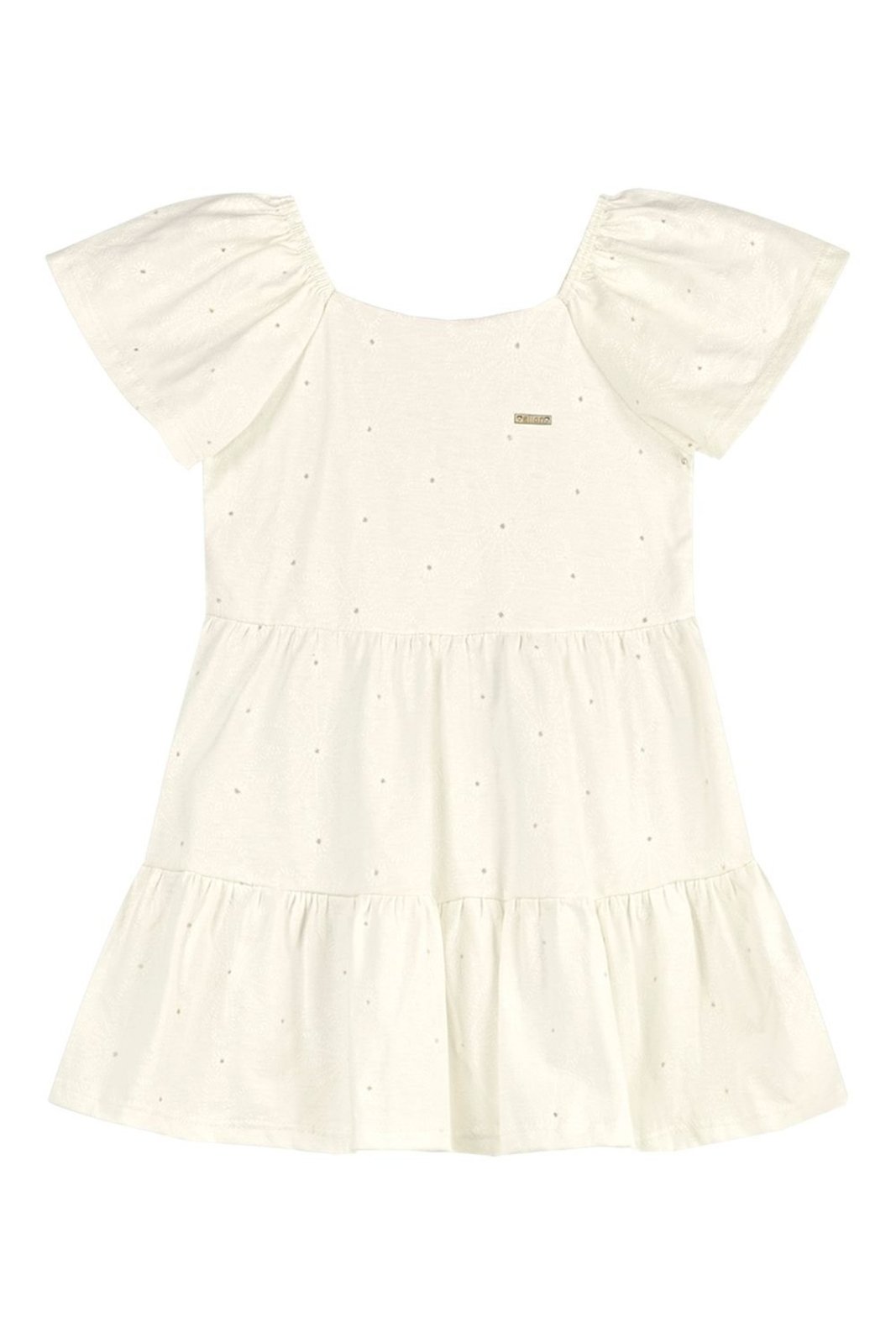 Infantil - Vestido Menina Devorê Floral Elian Bege