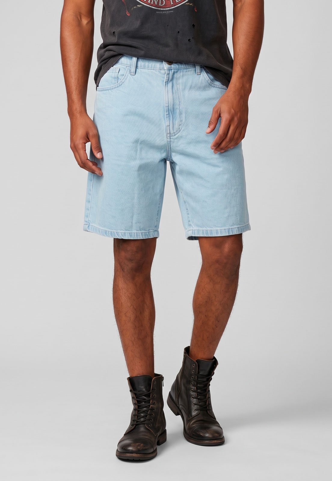 Bermuda Jeans Masculina John John Reta Azul Claro