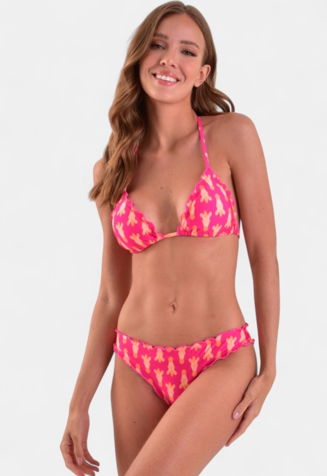 Biquíni Areia Branca Baly Cortininha Ripple Giraffe Rosa