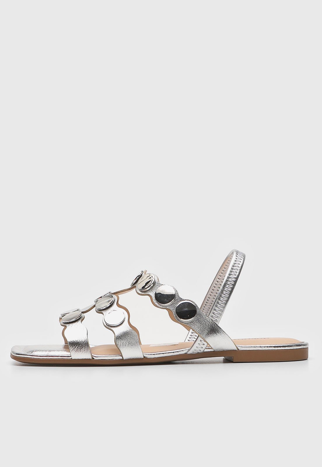 Rasteira Dakota Tachas Prata