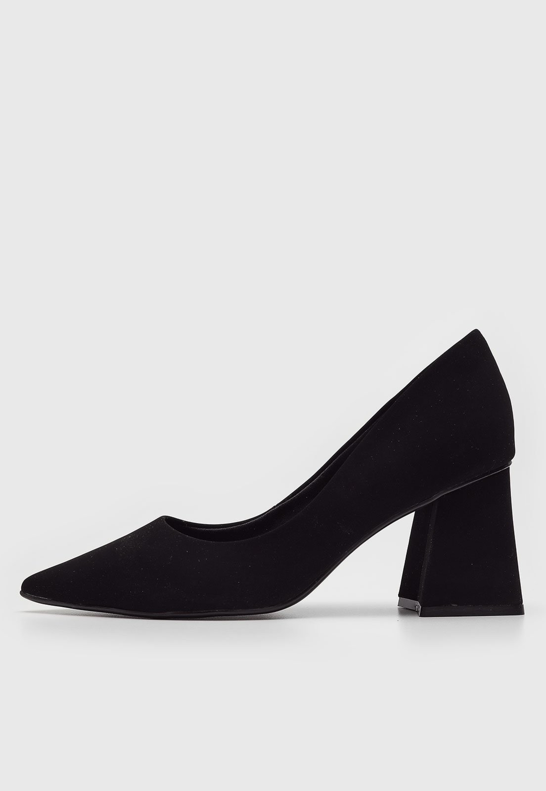 Scarpin cê Nobuck Preto