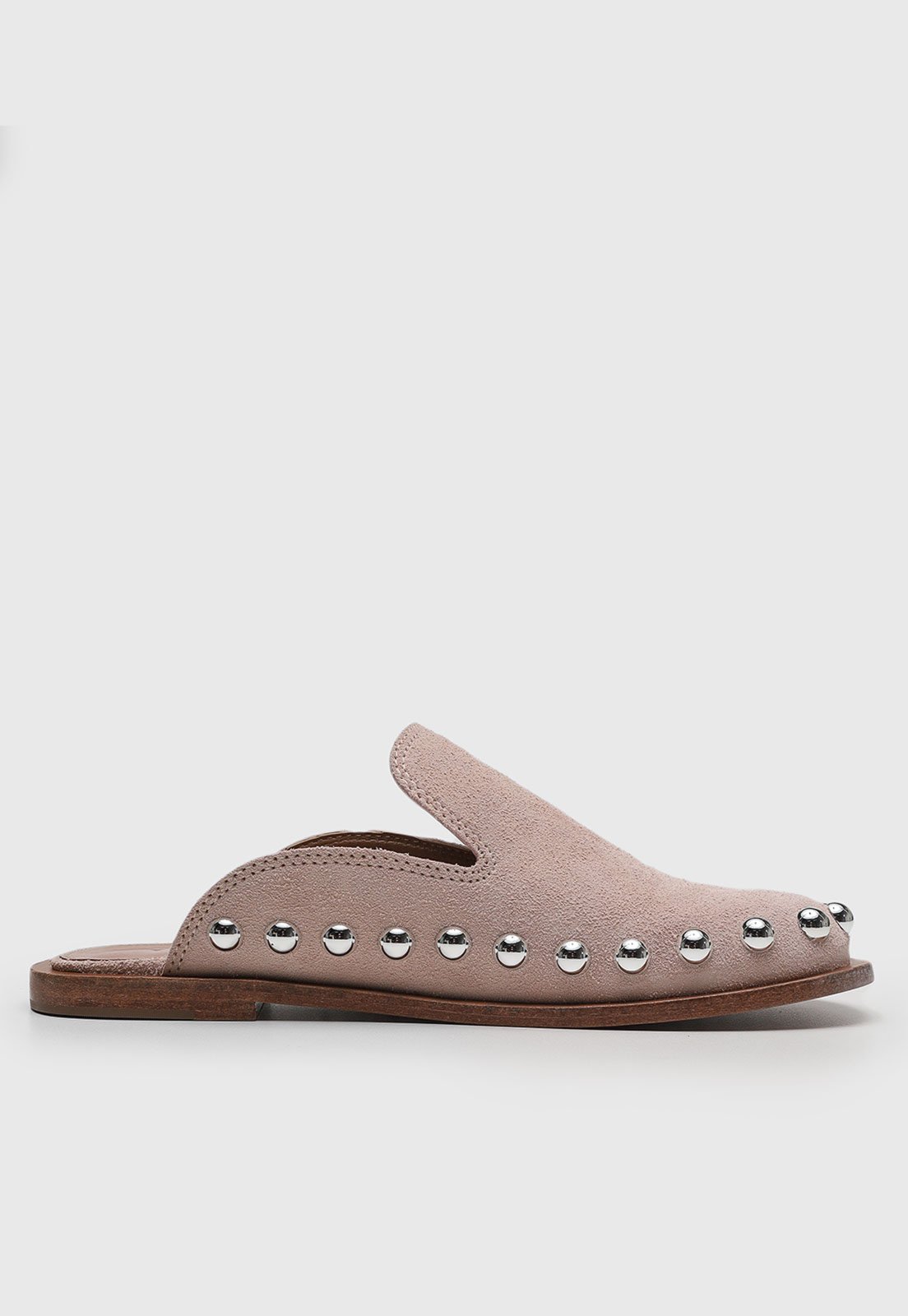 Vista 3 Sapatilha Feminina Vicenza Mule Aplicações Metálicas Rosé rosê rosé Vicenza rosê rosé