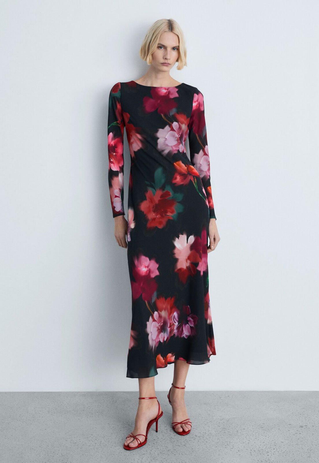 Vestido Mango Midi Allegra Preto