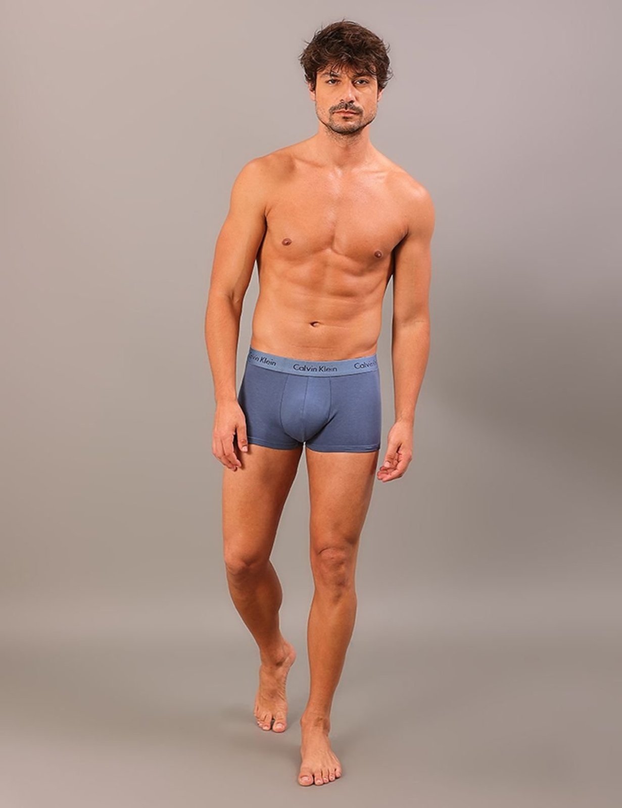 Kit 3 Cuecas Low Rise Trunk - Azul Medio/Azul Marinho Calvin Klein Jeans