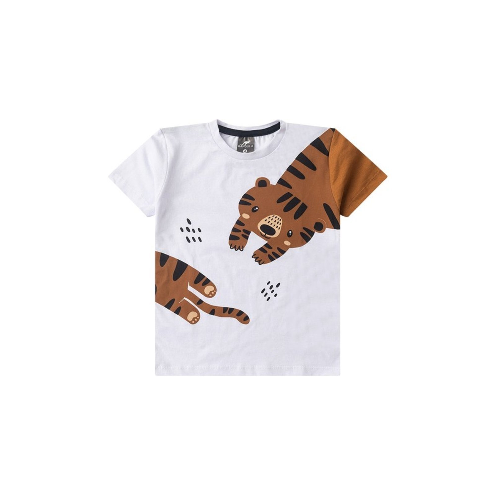 Vista 3 Infantil - Conjunto Menino Verão Tigre Kangulu ROSA AZUL KIDS branco ROSA AZUL KIDS branco