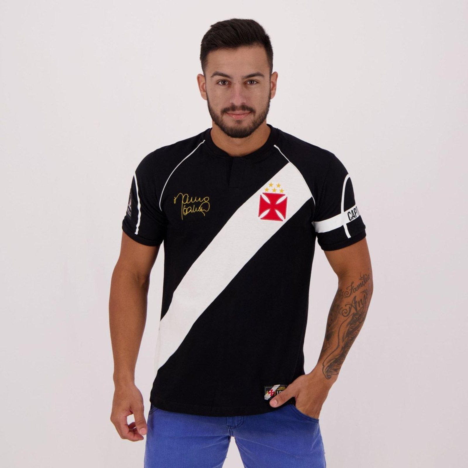 Vista 2 Camisa Vasco 1998 Retrô Mauro Galvão Retrômania preto Retrômania preto