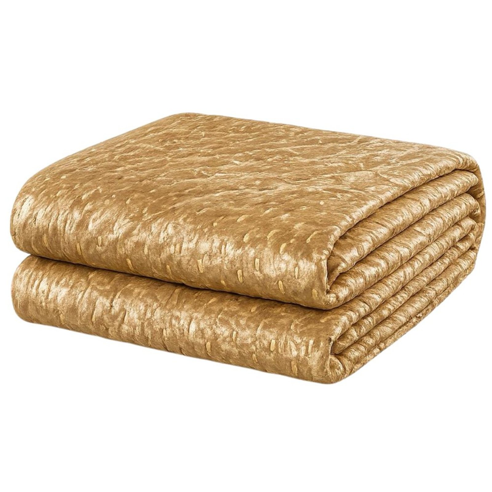 Cobertor Manta Casal Fio Dourado que Brilha Dupla Face - Caramelo
